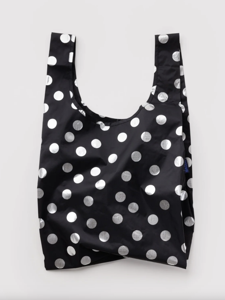 Standard Reusable Bag - Silver Metallic Polka Dot