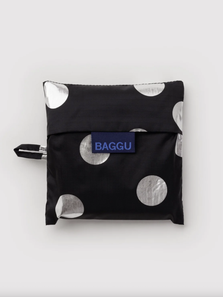 Standard Reusable Bag - Silver Metallic Polka Dot