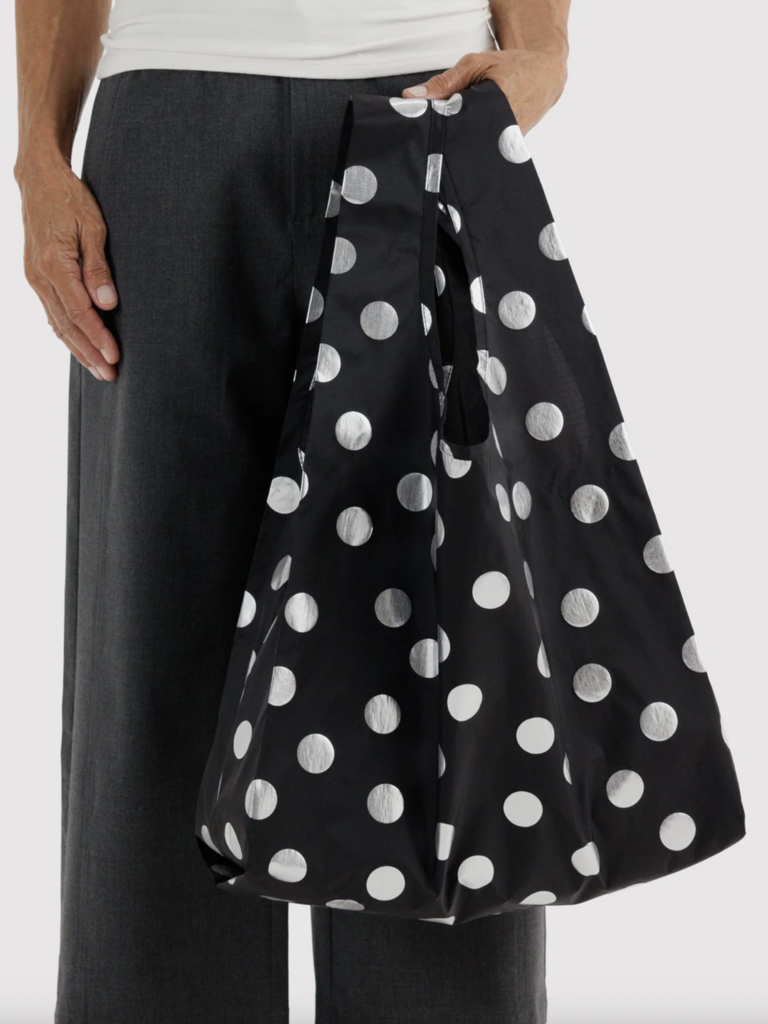 Standard Reusable Bag - Silver Metallic Polka Dot