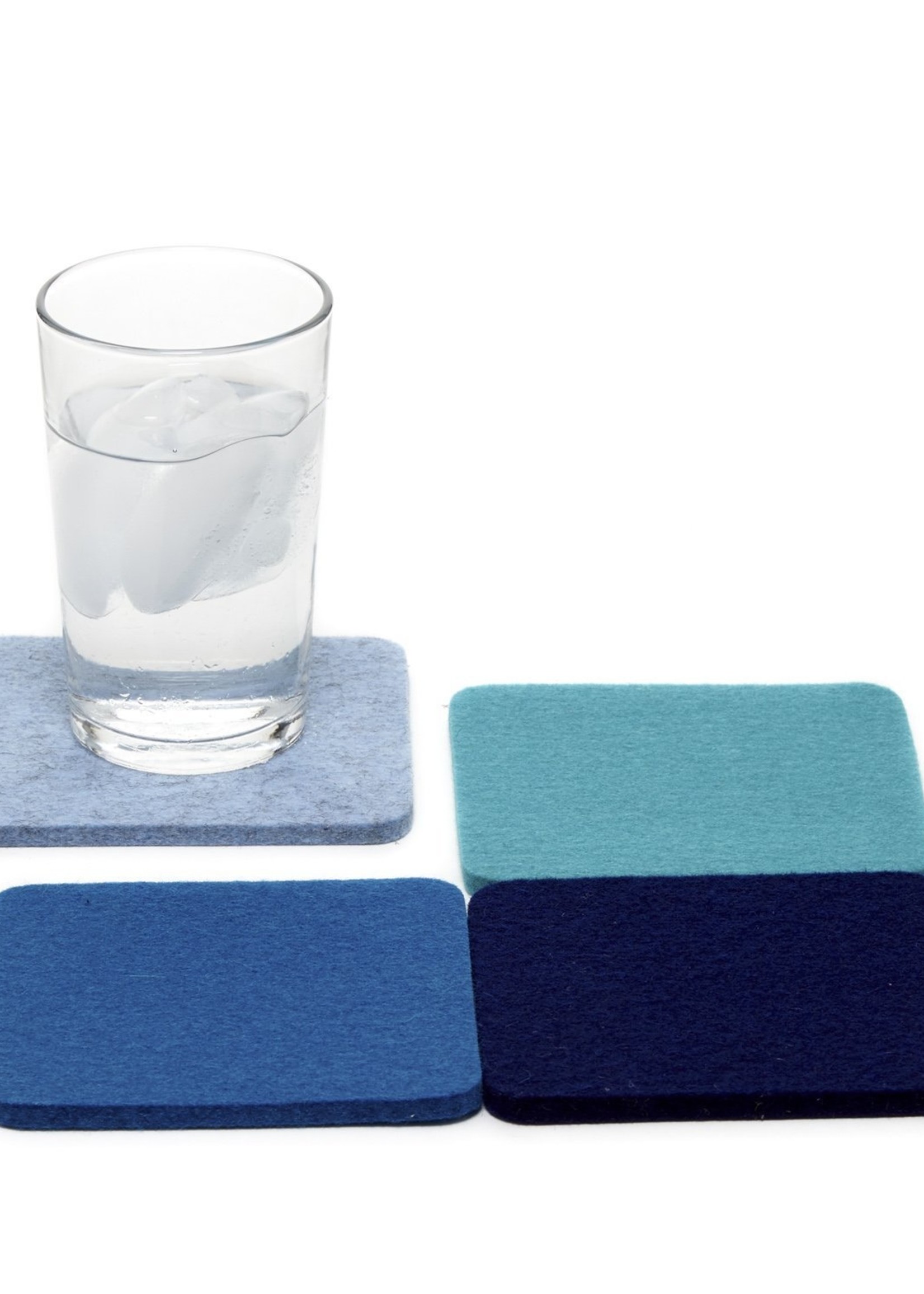 Graf&Lantz Square Felt Coaster 4 Pack - Ocean