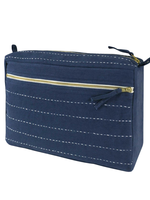 Anchal Anchal  Navy Large Pin-Stitch Toiletry Bag