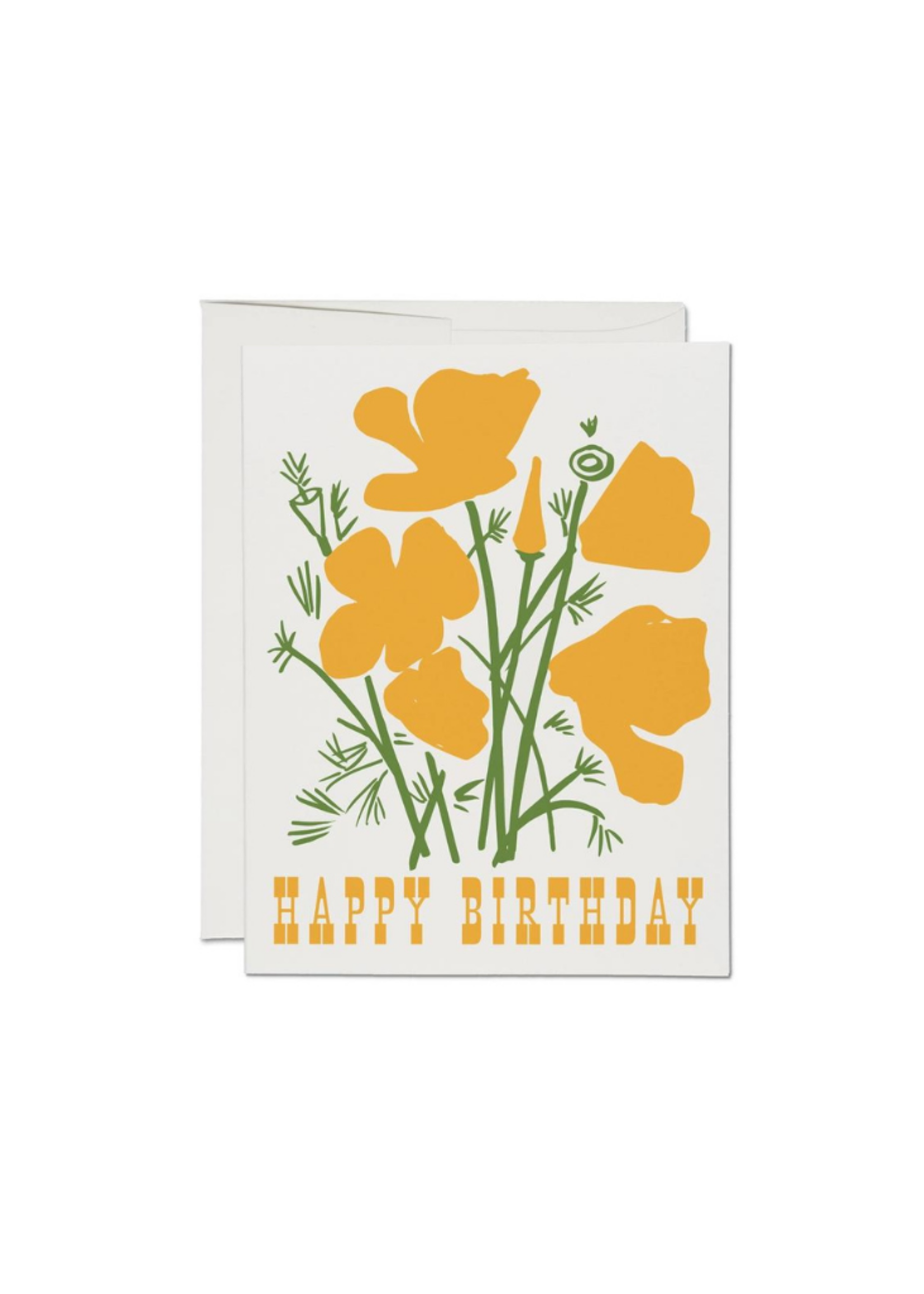 Red Cap Cards Red Cap Cards - California Poppy Birthday