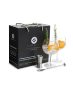 Vemacity Handmade Copa Gin Glasses with Silver Bar Accessories