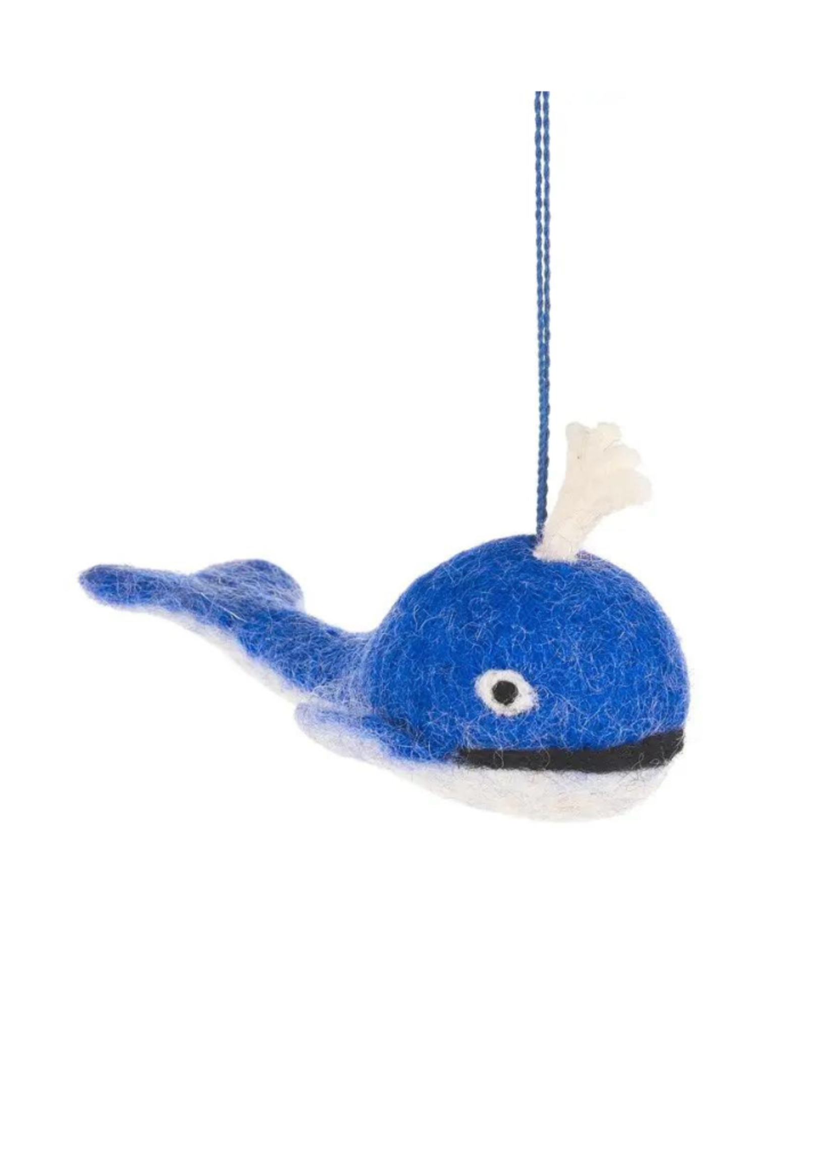 Felt So Good Handmade Felt Biodegradable Blue Whale Ornament