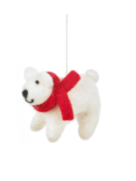 Felt So Good Handmade Felt Winter Polar Bear Biodegradable Ornament