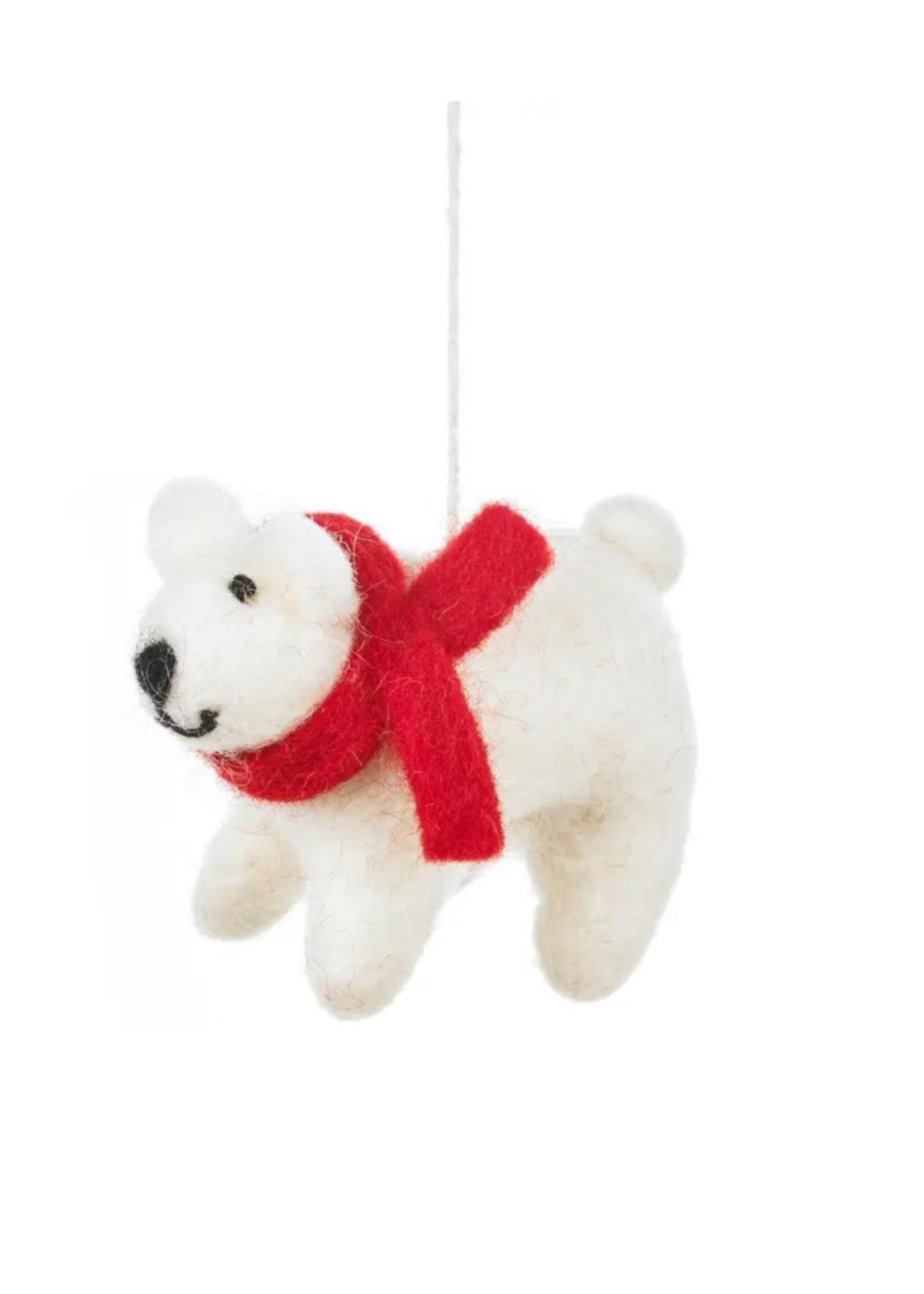 Felt So Good Handmade Felt Winter Polar Bear Biodegradable Ornament