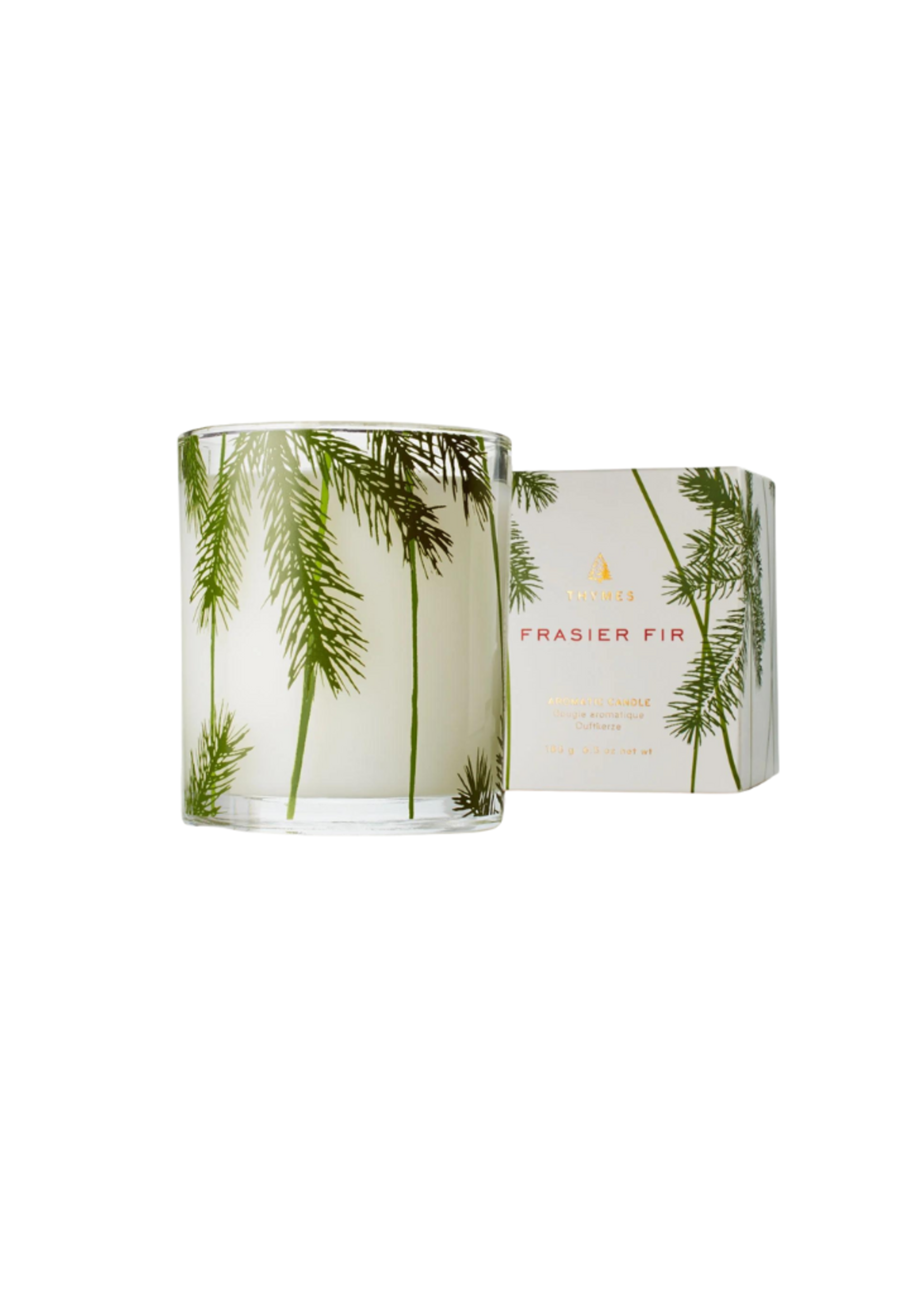 Thymes 2022 Thymes Collection Frasier Fir Pine Needle Design 6.5oz. Glass Candle