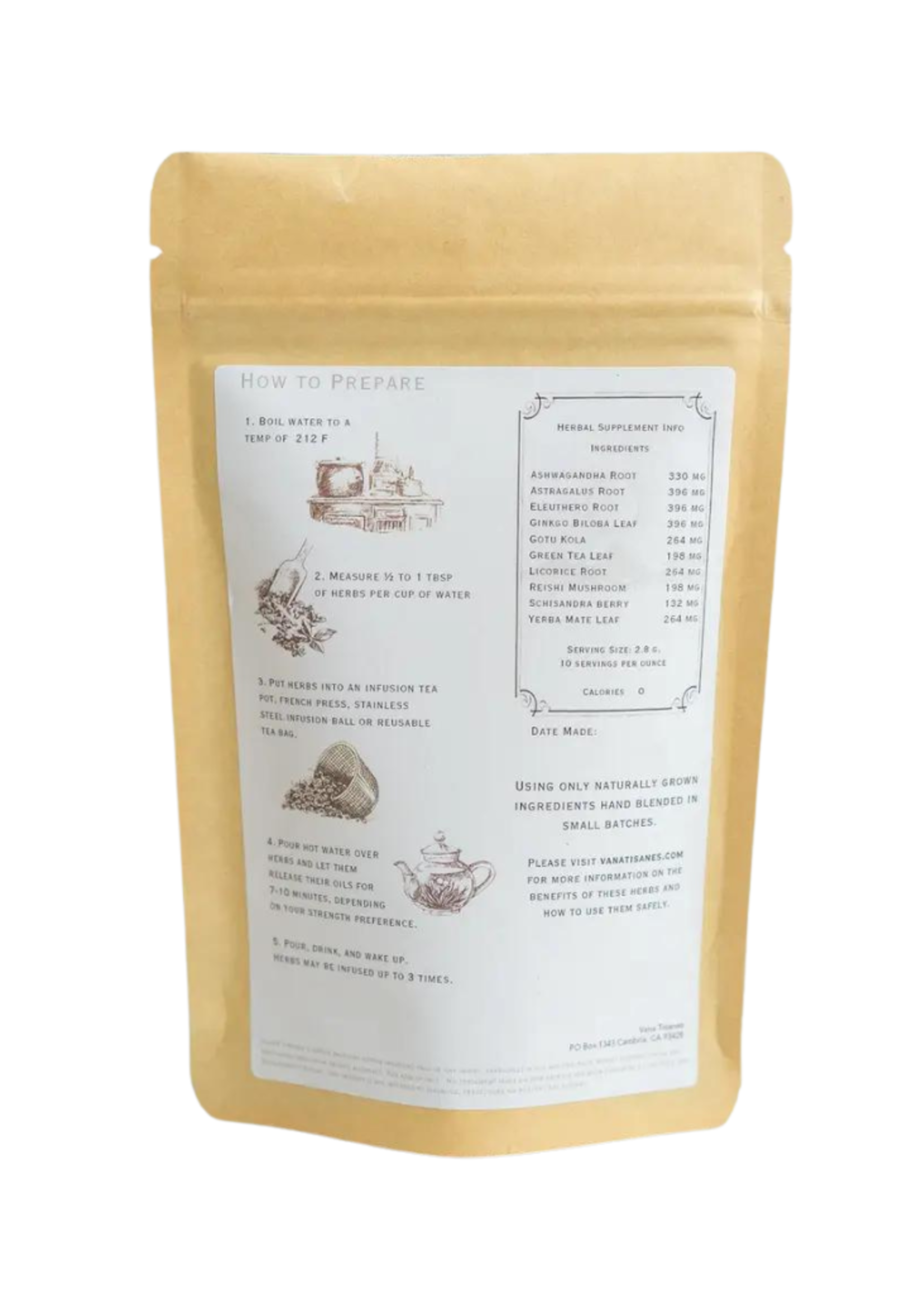 Vana Tisanes Vana Tisanes - Energy Herbal Tea 1.oz w/Tea Bag