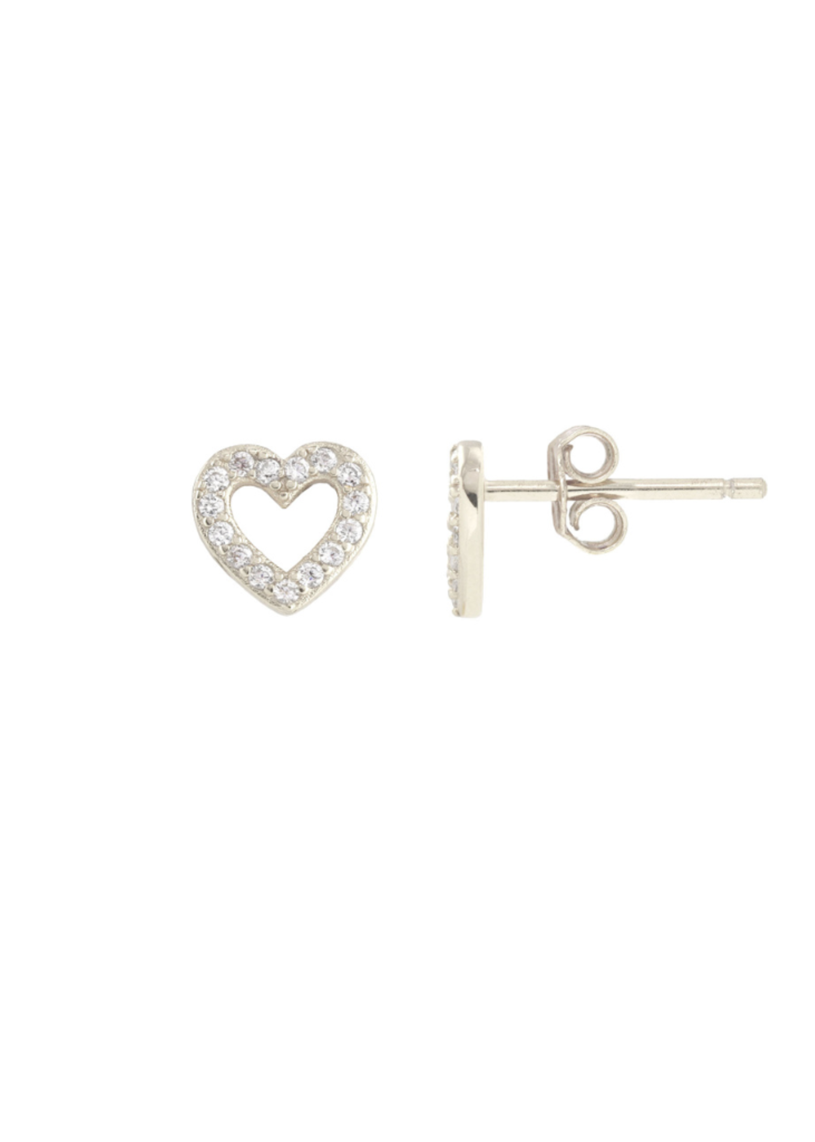 Kris Nations Jewels, Inc. Kris Nations Heart Crystal Outline Studs Sterling Silver