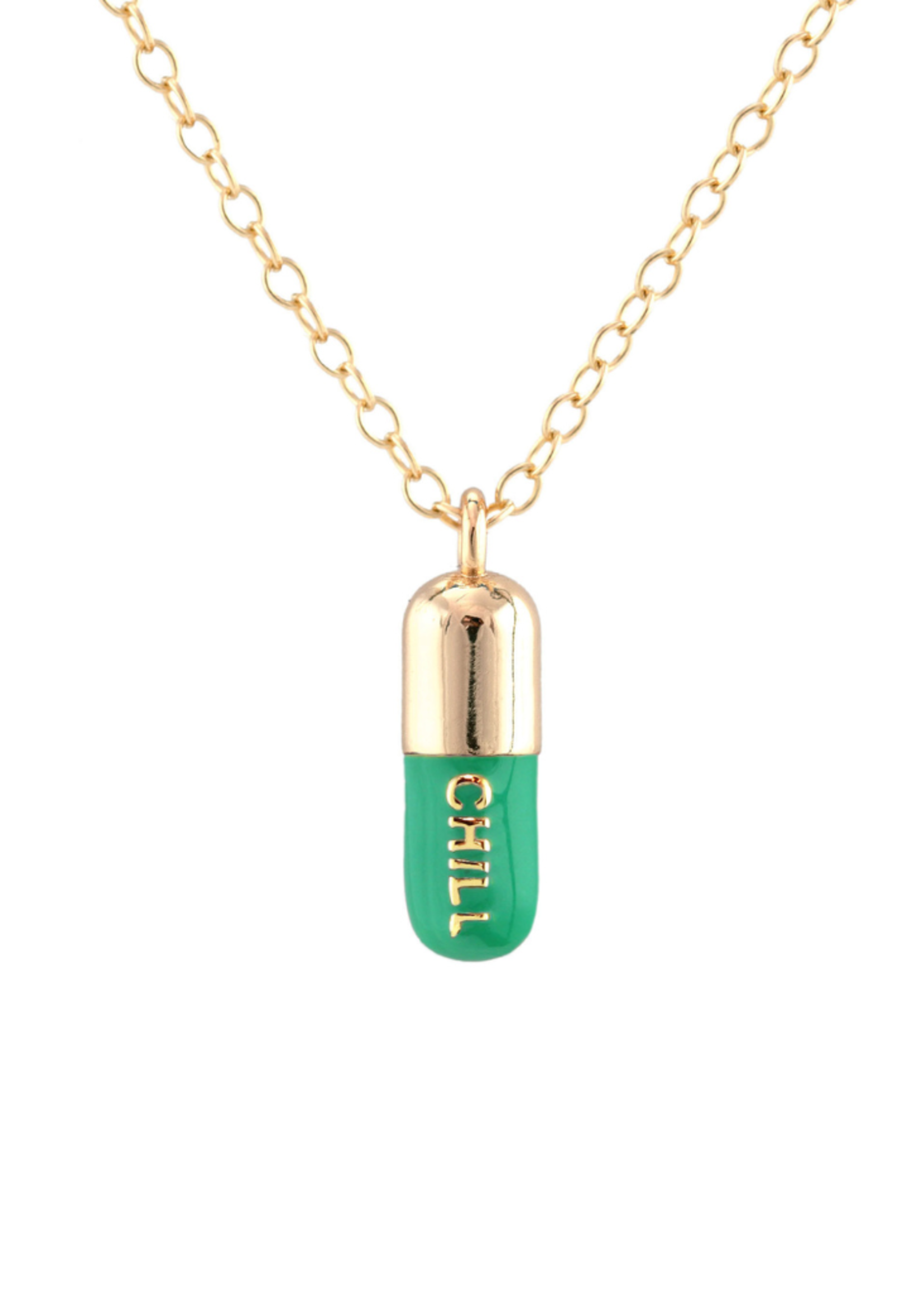Kris Nations Jewels, Inc. Kris Nations  Chill Pill Necklace Emerald Green