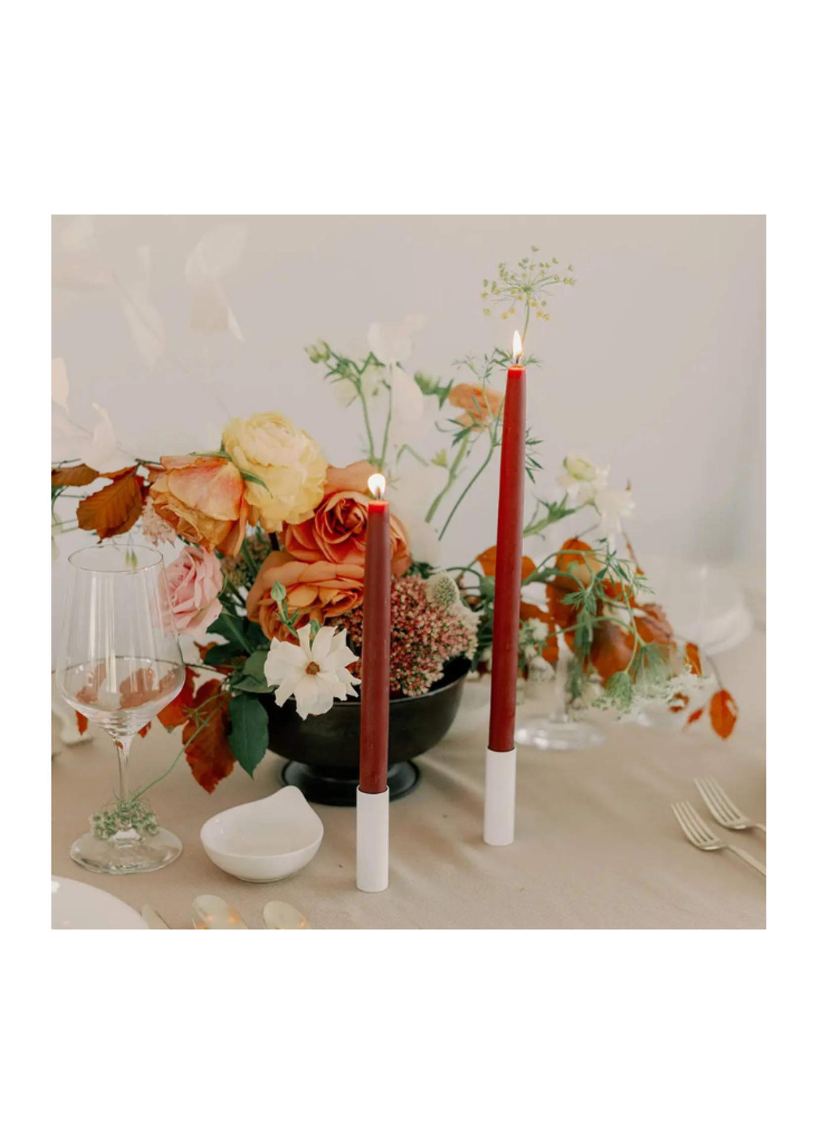 Mo&Co Home Mo&Co Home - 100% Beeswax Dipped Candles | Burgundy 10 Inches