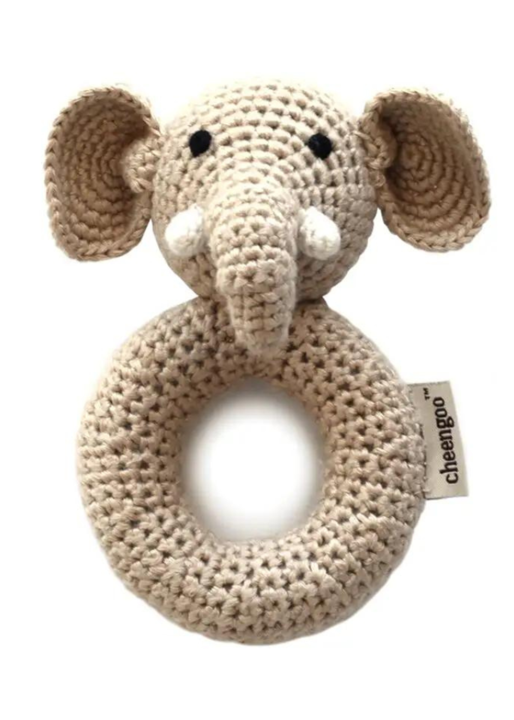 Cheengoo Cheengoo Elephant Ring Hand Crocheted Rattle