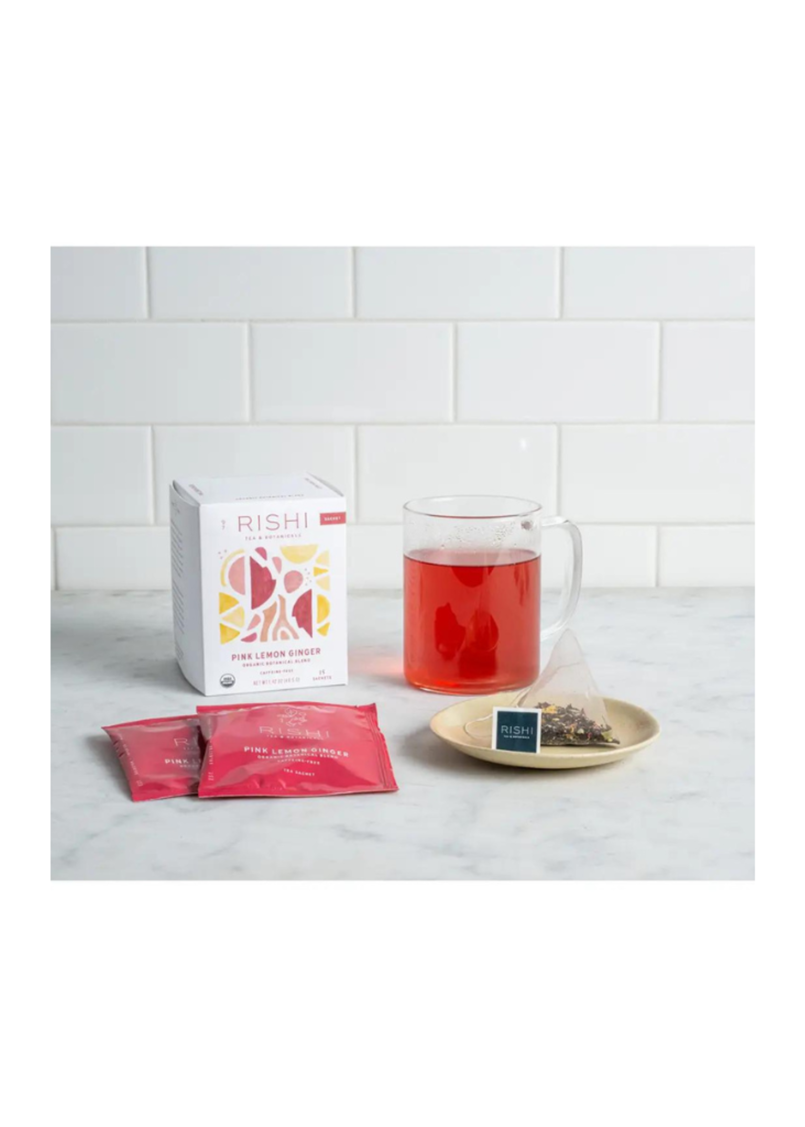 Rishi Tea & Botanicals Pink Lemon Ginger Organic Herbal Tea Sachets