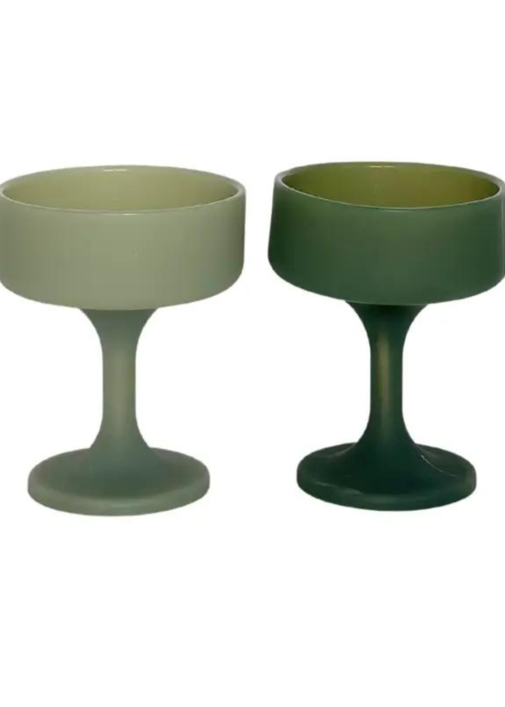 Porter Green Silicone Unbreakable Cocktail Glasses l Sage +Olive