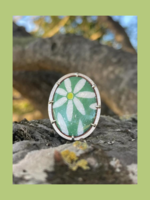 Jenny Windler Jewelry Enamel Daisy Ring l Size 6.0