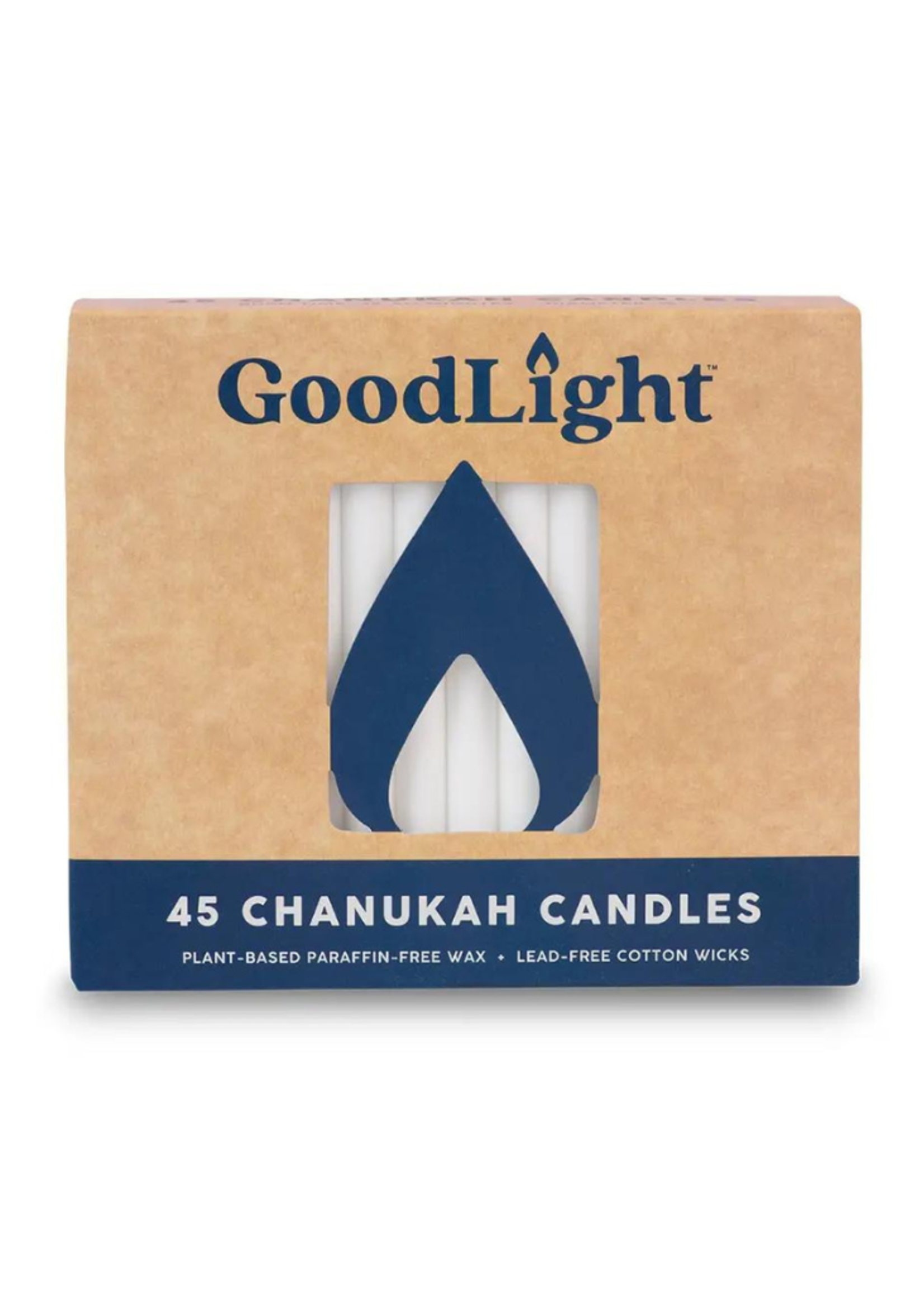 GoodLight Natural Candles Chanukah Candles: 45-Count Box White