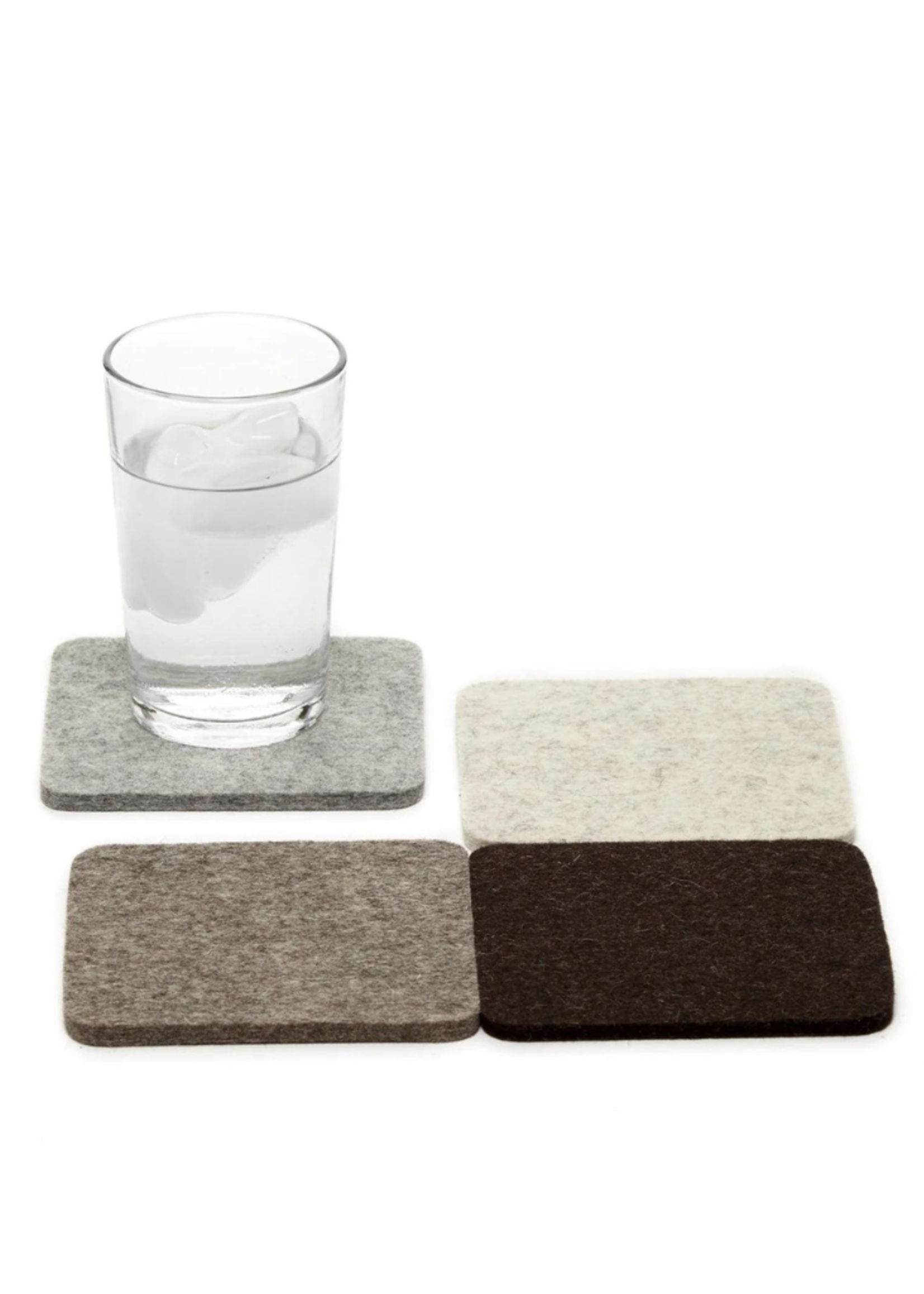 Graf&Lantz Square Felt Coaster 4 Pack - Earth