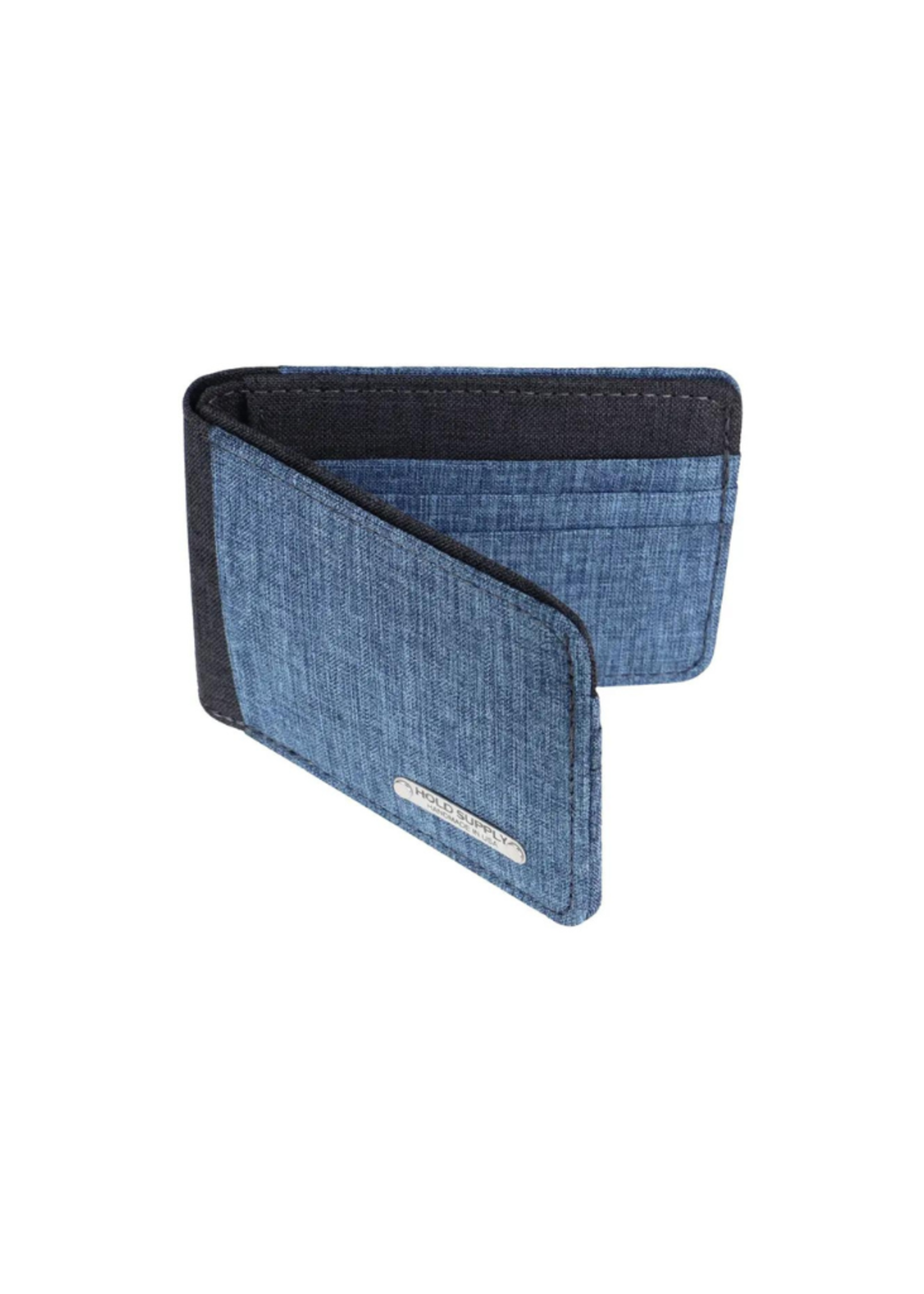 Hold Supply Co Blue / Gray Fabric Bifold Wallet