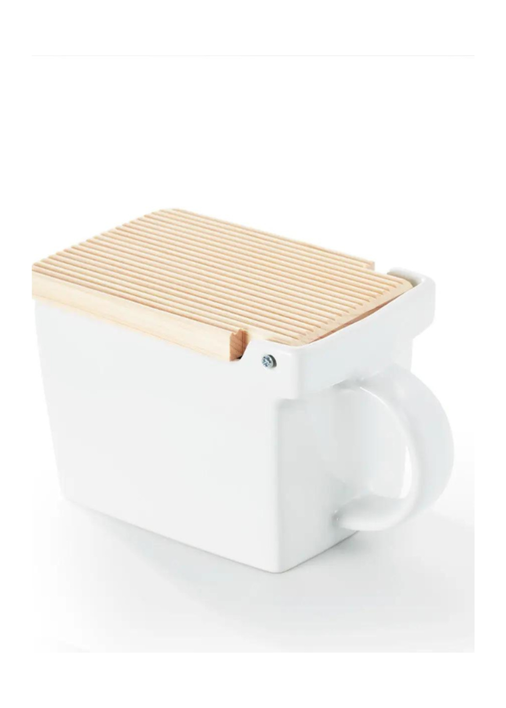 Zero Japan Zero Japan - Ceramic Salt Box with Wooden Lid l White