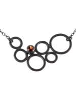 Eko Jewelry Design Dawn Necklace- Oxidized Sterling Silver + Garnet