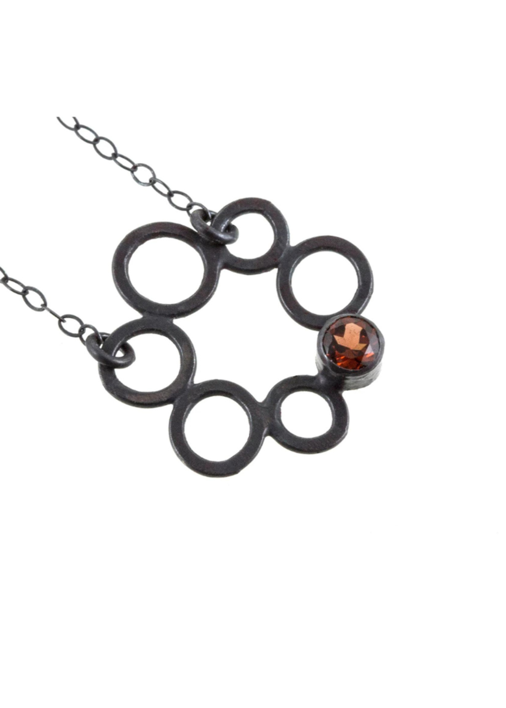 Eko Jewelry Design Eko Jewelry Design - Calista Necklace- Oxidized Sterling Silver + Garnet