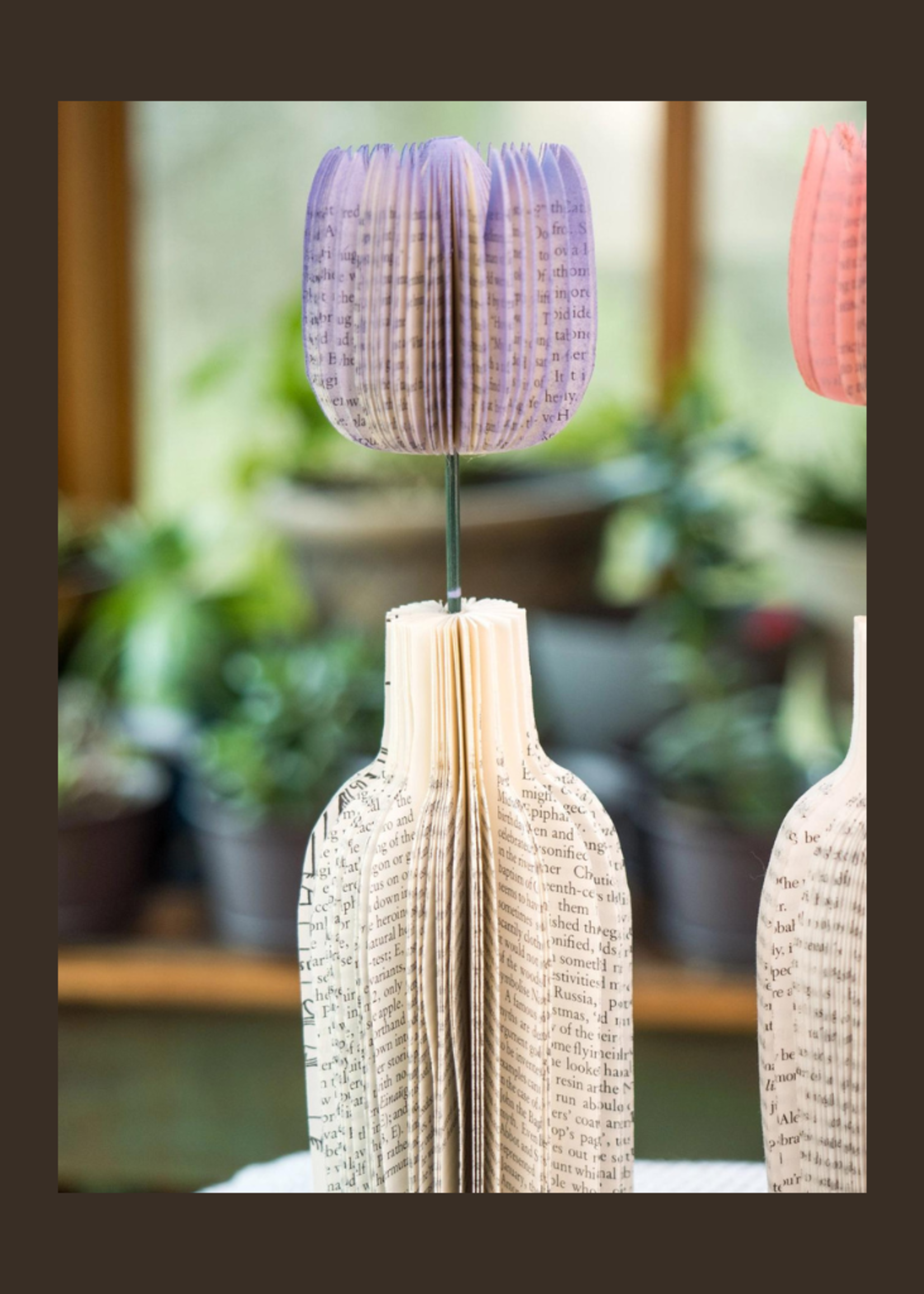 Root to Vine Repurpose Book Flower & Vase: Light Purple