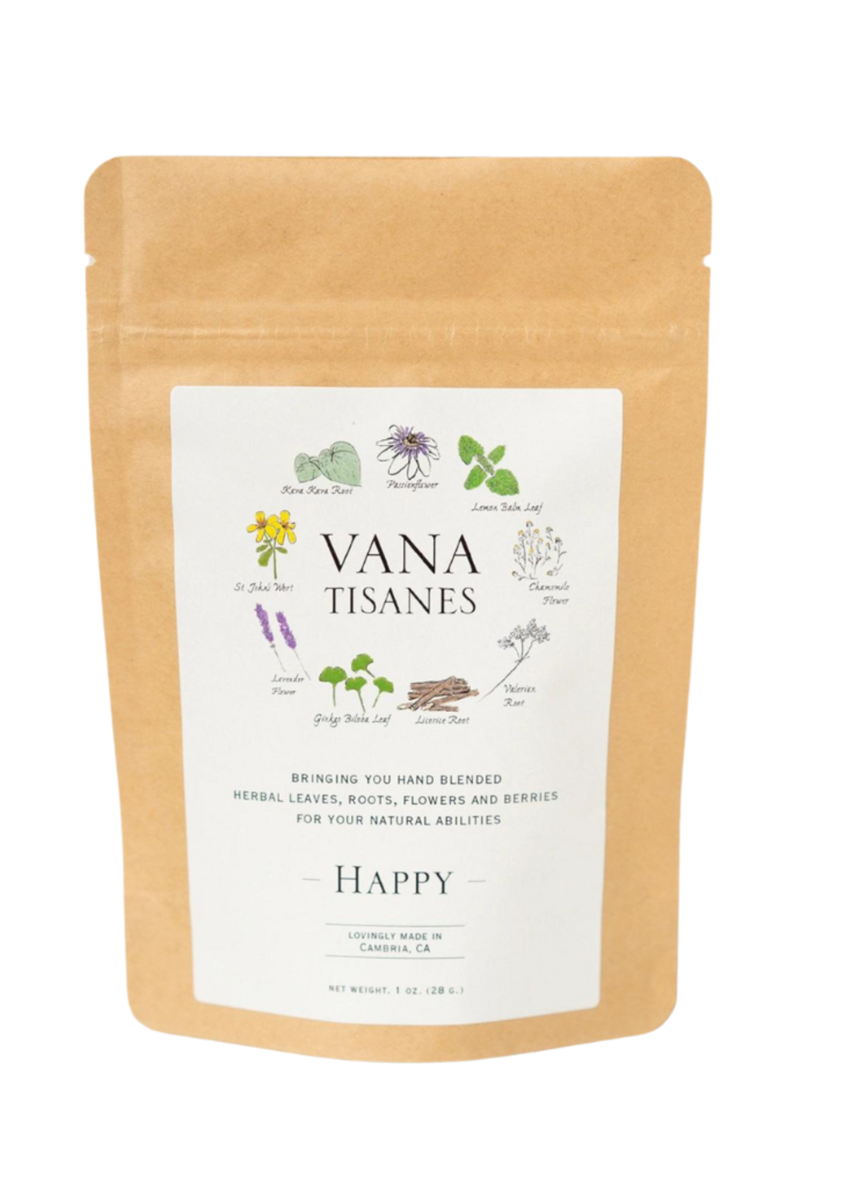 Vana Tisanes Vana Tisanes - Happy Loose Leaf Herbal Tea 4oz