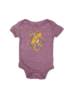 SF Mercantile Bear and Poppy Infant Onesie Purple Tri-Heather 6-12