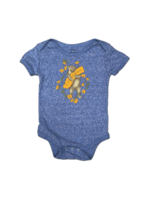 SF Mercantile Bear and Poppy Infant Onesie Blue Tri-Heather 3-6