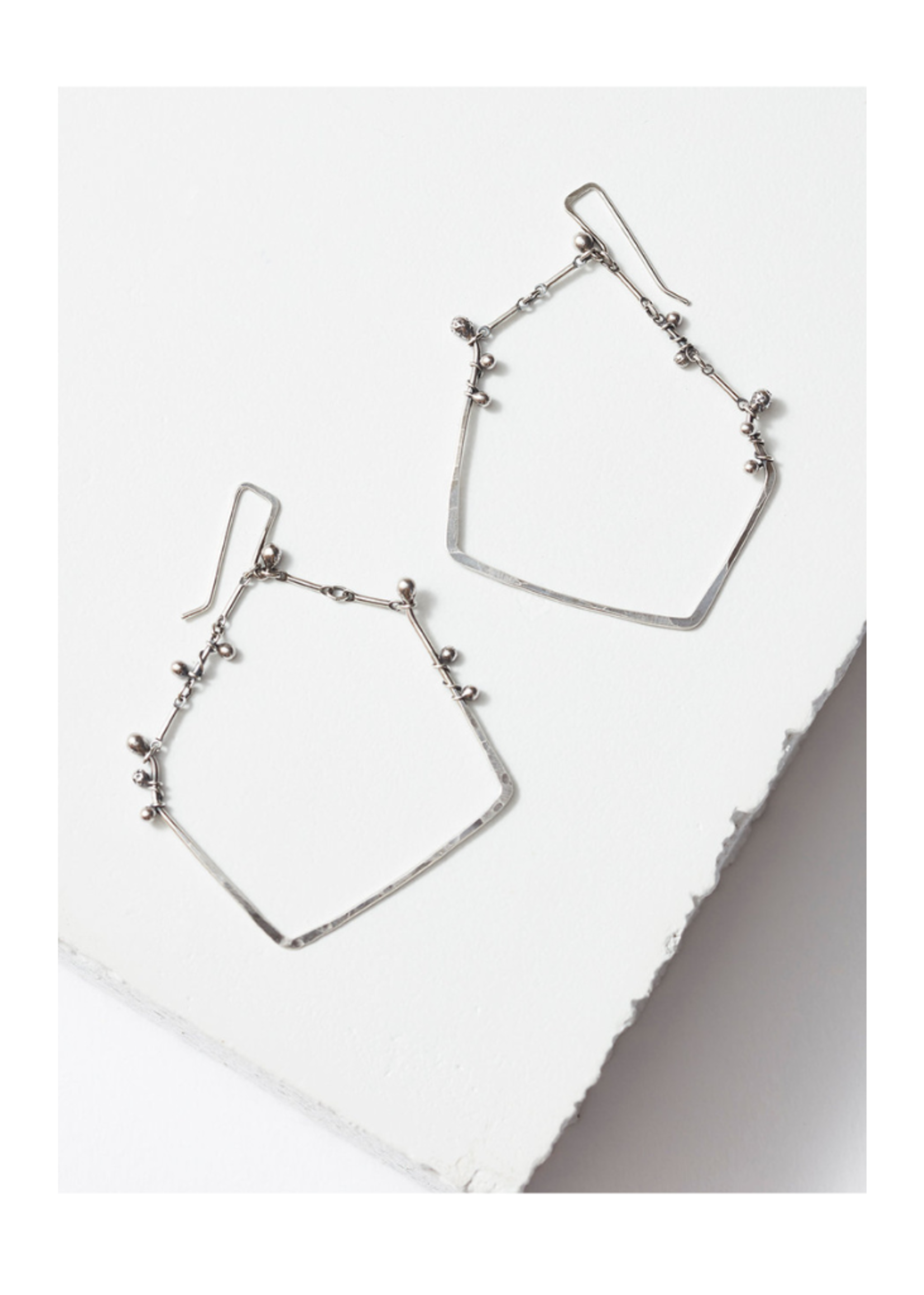 Zuzko Jewelry Zuzko Jewelry Sterling Siver Hex Hoops Large Earrings