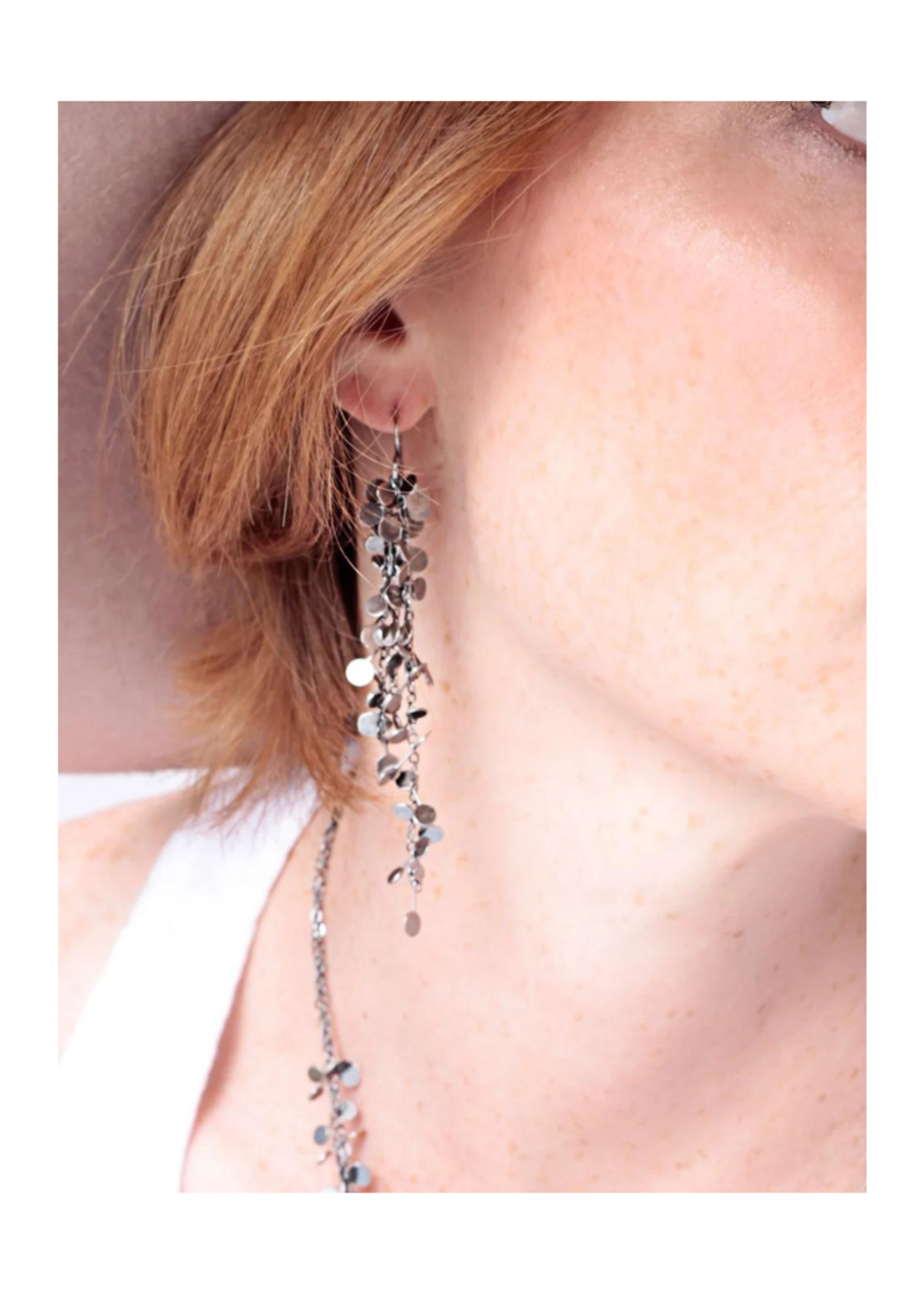 Zuzko Jewelry Zuzko Jewelry Sterling Silver Coined Long Earrings