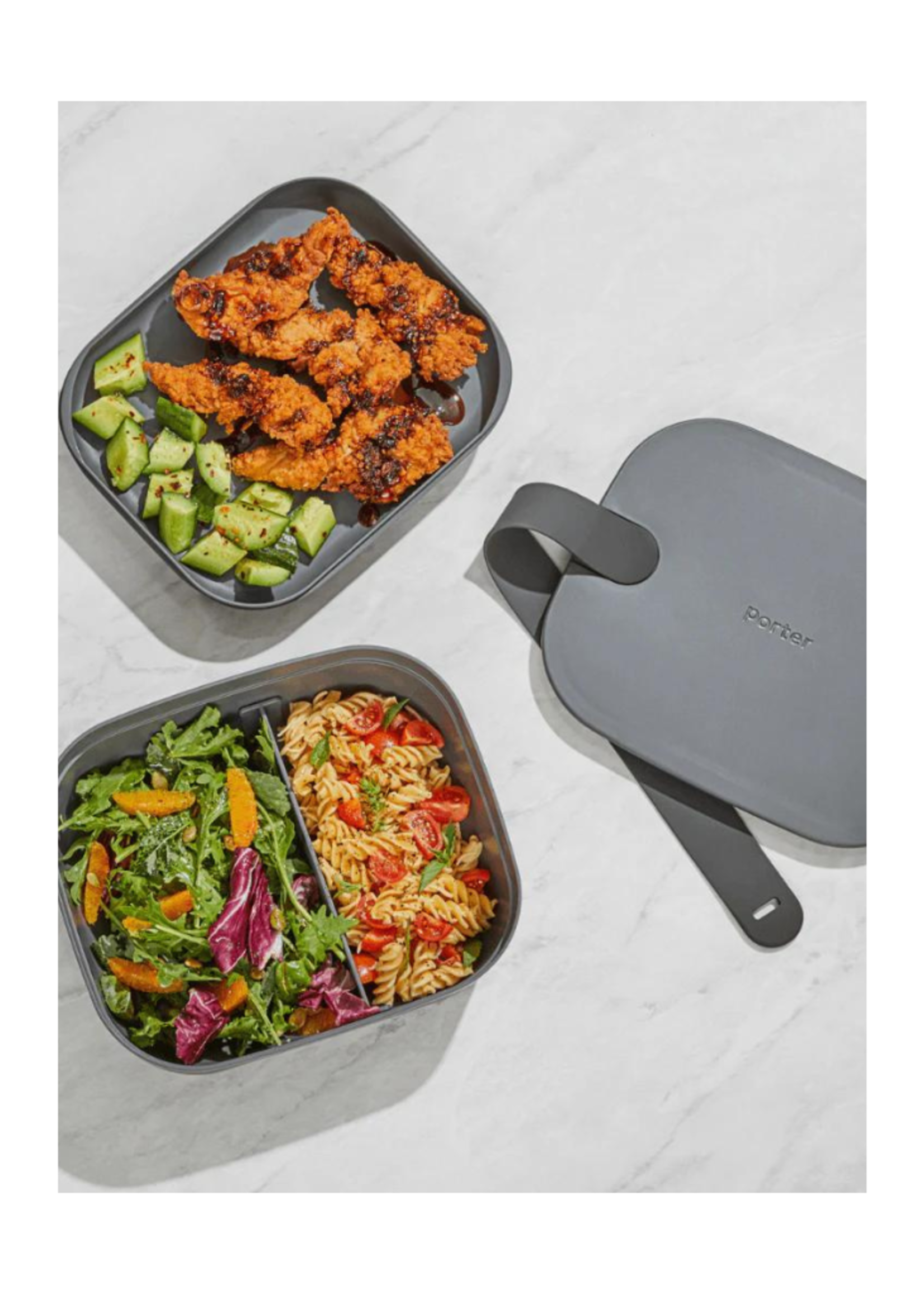 W&P Design W&P - Bento Box Lunch Container, Multi-Layer: Charcoal
