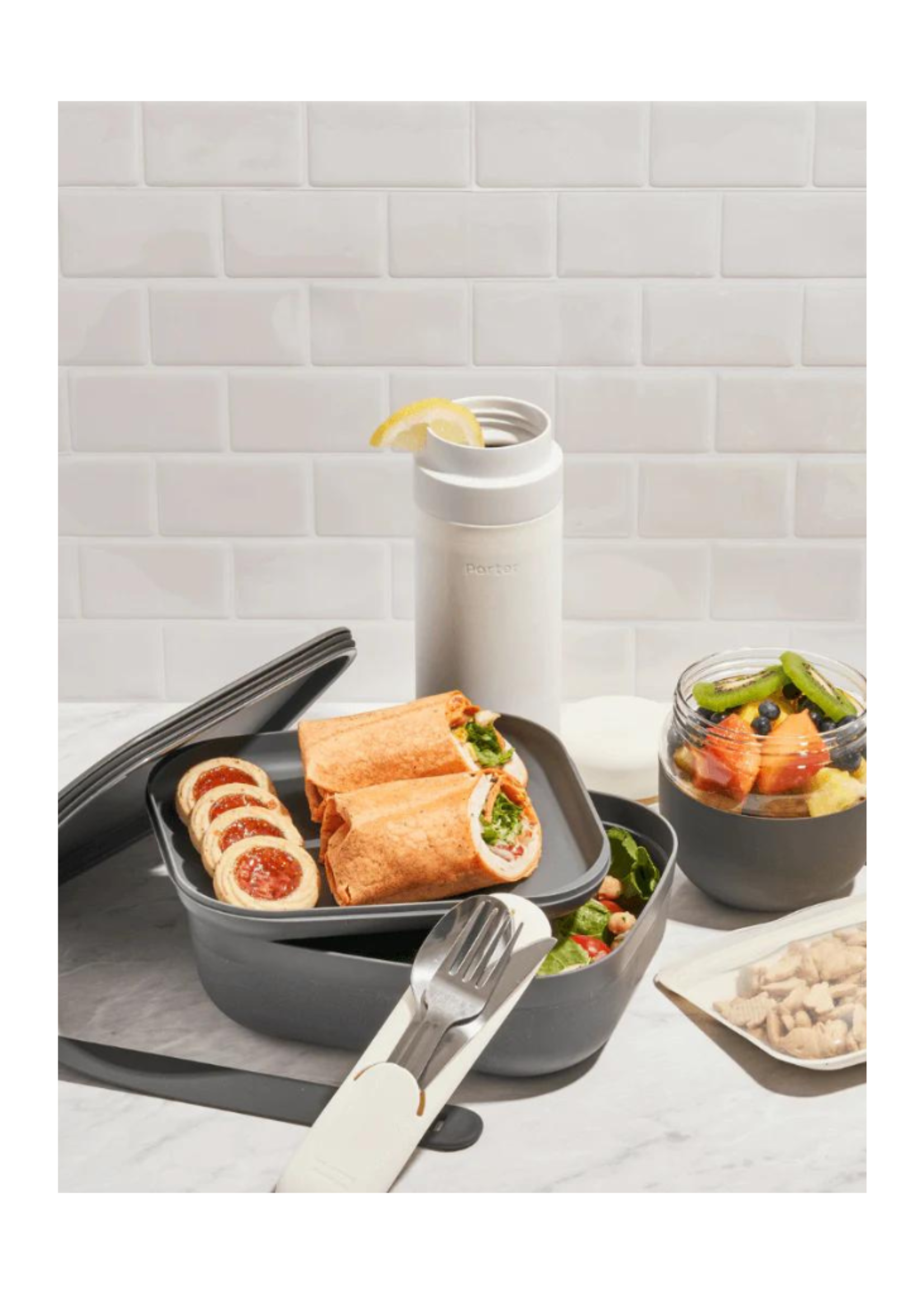 W&P Design W&P - Bento Box Lunch Container, Multi-Layer: Charcoal