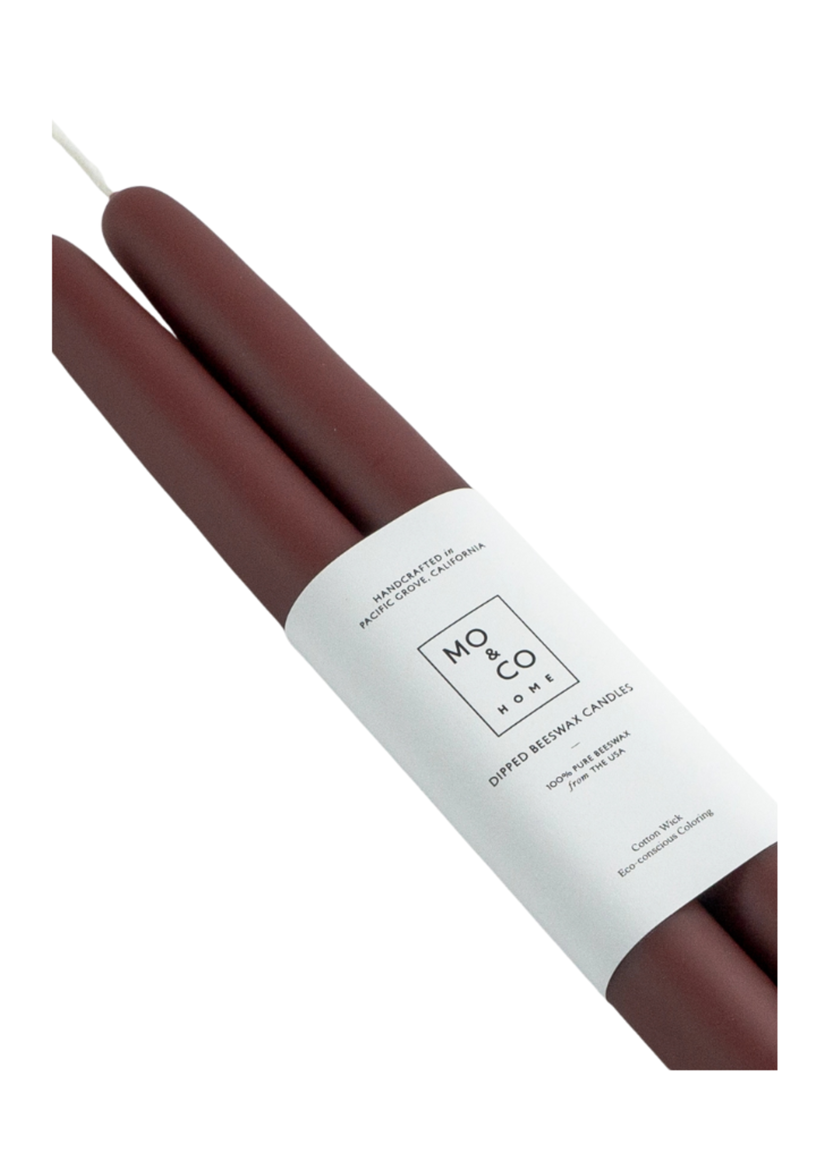 Mo&Co Home Mo&Co Home - 100% Beeswax Dipped Candles | Burgundy 10 Inches