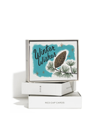 Red Cap Cards Pine Cones Boxed Holiday Greeting Cards S/8