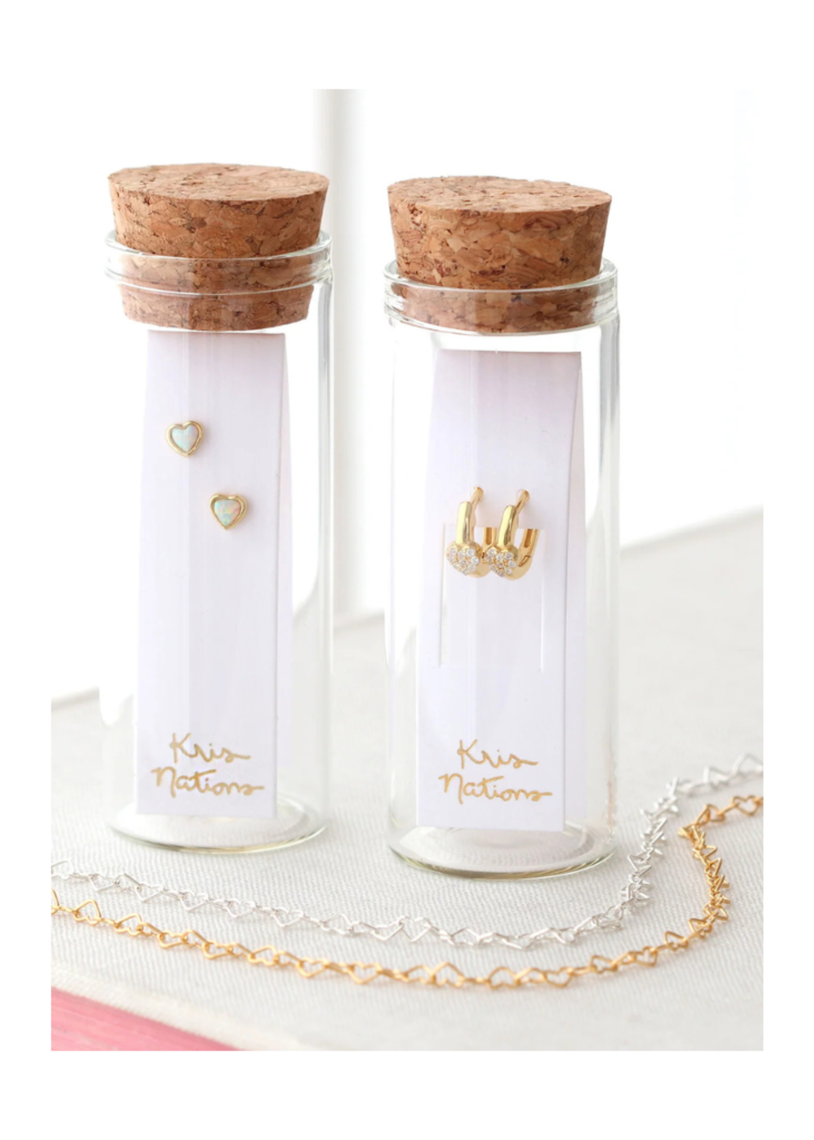 Kris Nations Jewels, Inc. Kris Nations Opal Heart Stud Earrings