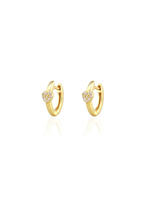 Kris Nations Jewels, Inc. Kris Nations Heart Crystal Higgie Hoop Earrings