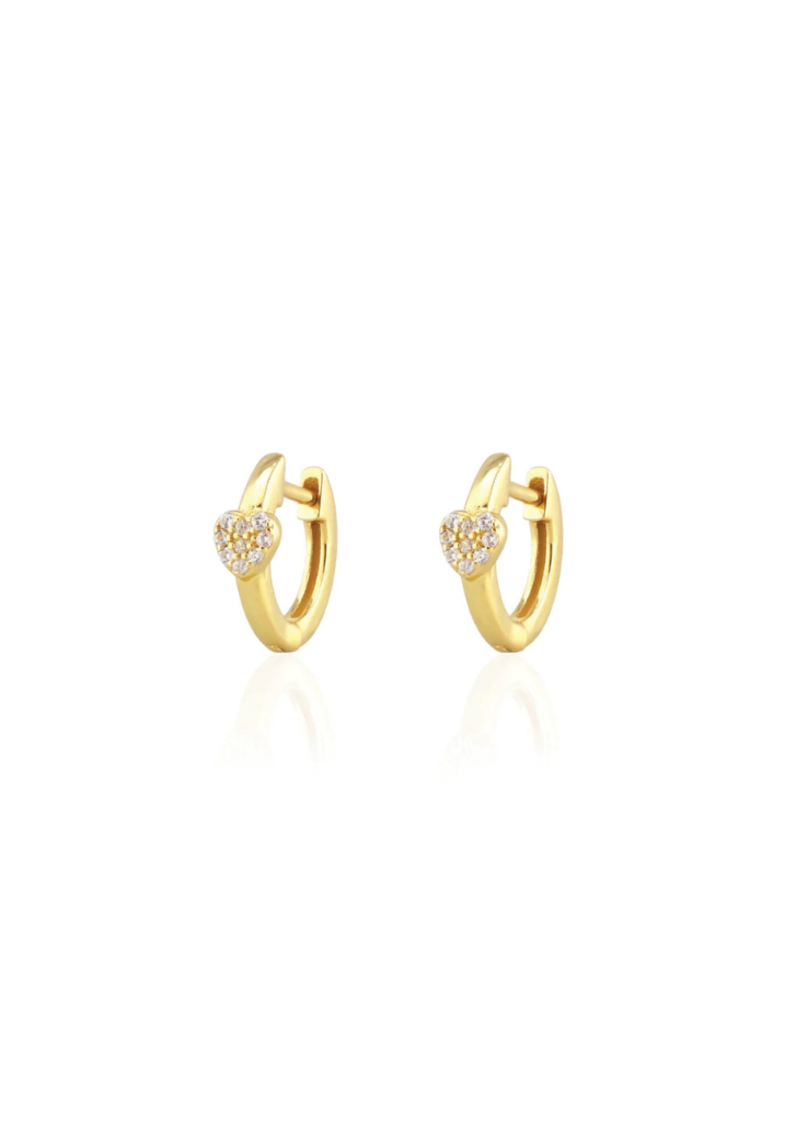 Kris Nations Jewels, Inc. Kris Nations Heart Crystal Higgie Hoop Earrings