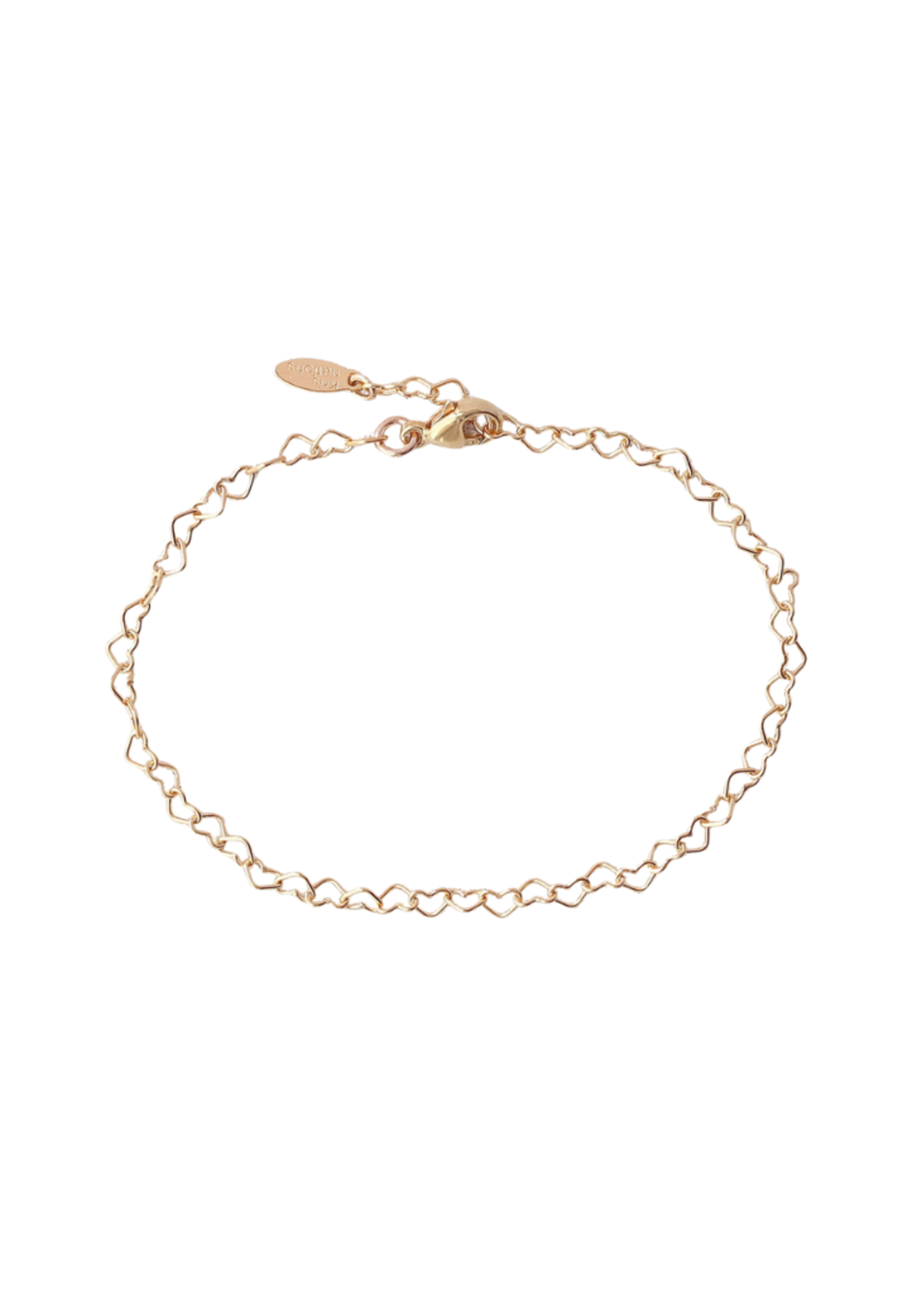 Kris Nations Jewels, Inc. Kris Nations Heart Chain Bracelet Adjustable 8" 14K Gold Filled