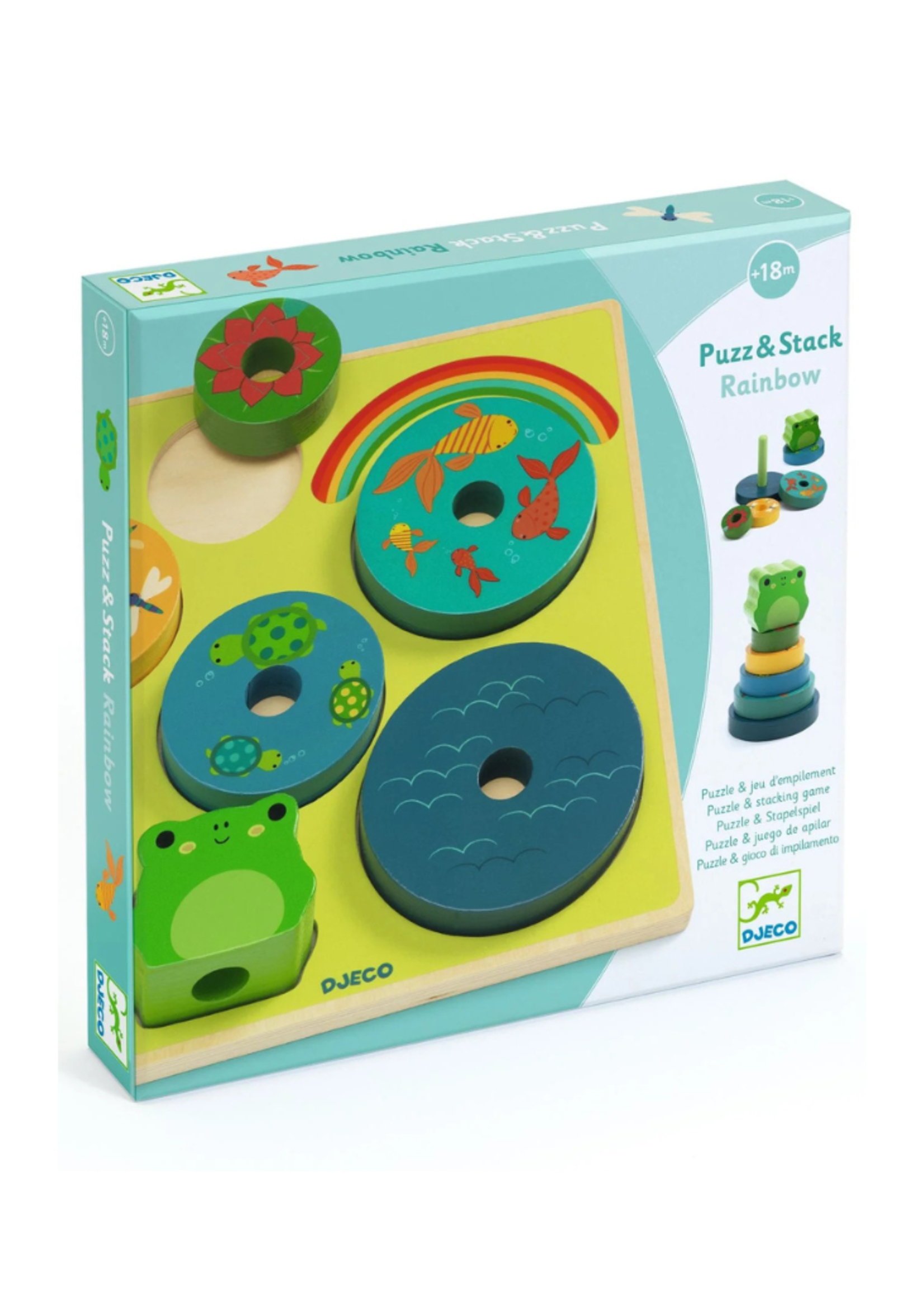 Djeco Djeco Puzz & Stack Rainbow Wooden Puzzle