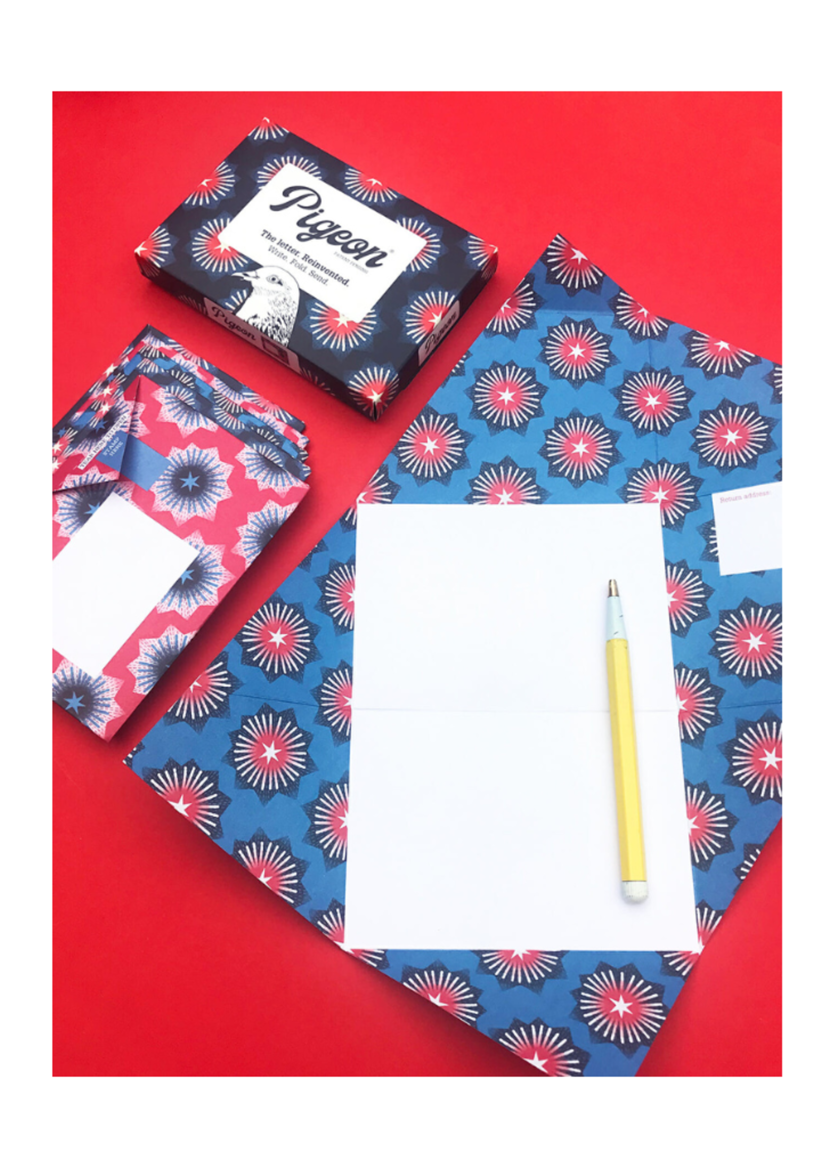 Pigeon Pigeonposted  - Starburst Pigeons Letter & Envelope in One