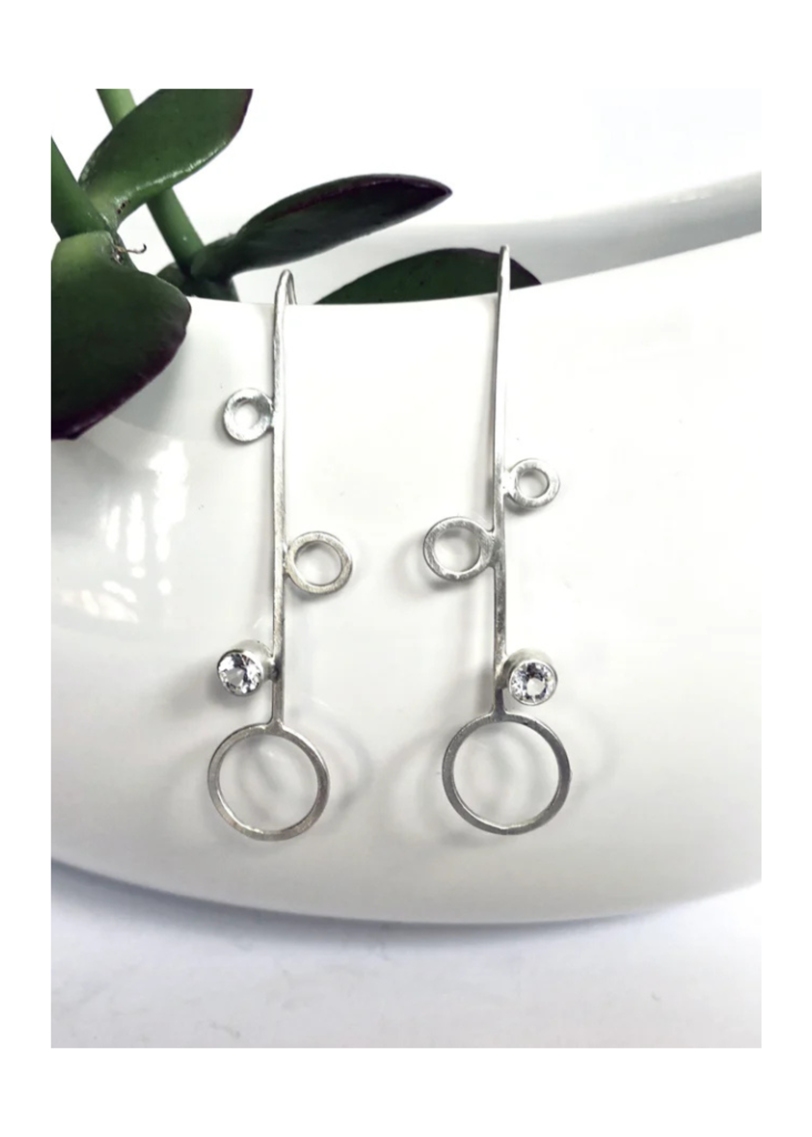 Eko Jewelry Design Eko Jewelry Design Capriana Earrings - Sterling Silver + White Topaz