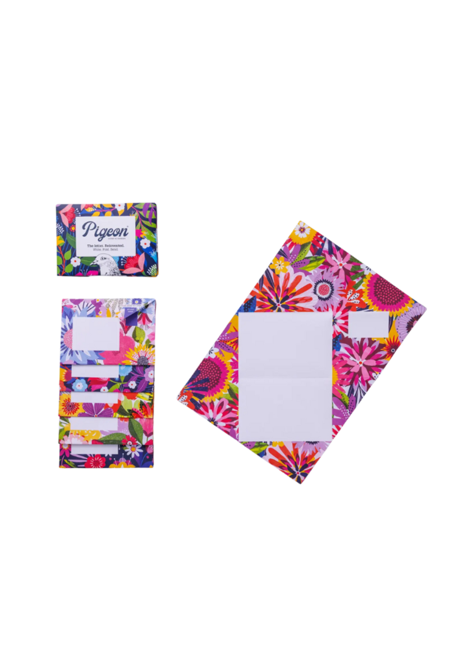 Pigeon Pigeonposted - Floral Fantasia Pigeons Letter & Envelope in One
