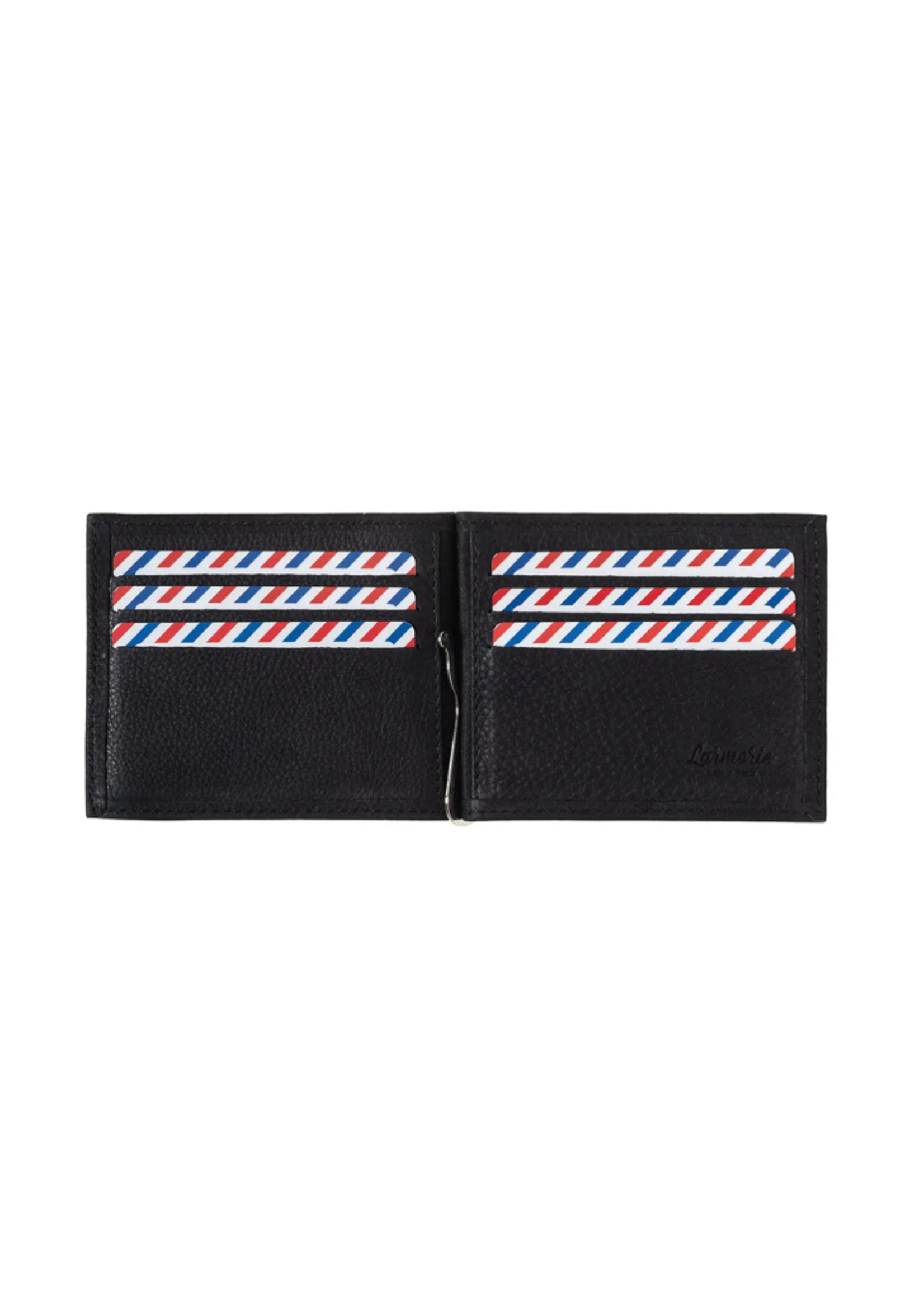 Larmorie Officiel Larmorie Officiel - Hector Money Clip Wallet l Black Nubuck Leather
