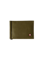 Larmorie Officiel Hector Money Clip Wallet l Vintage Green Wood Leather