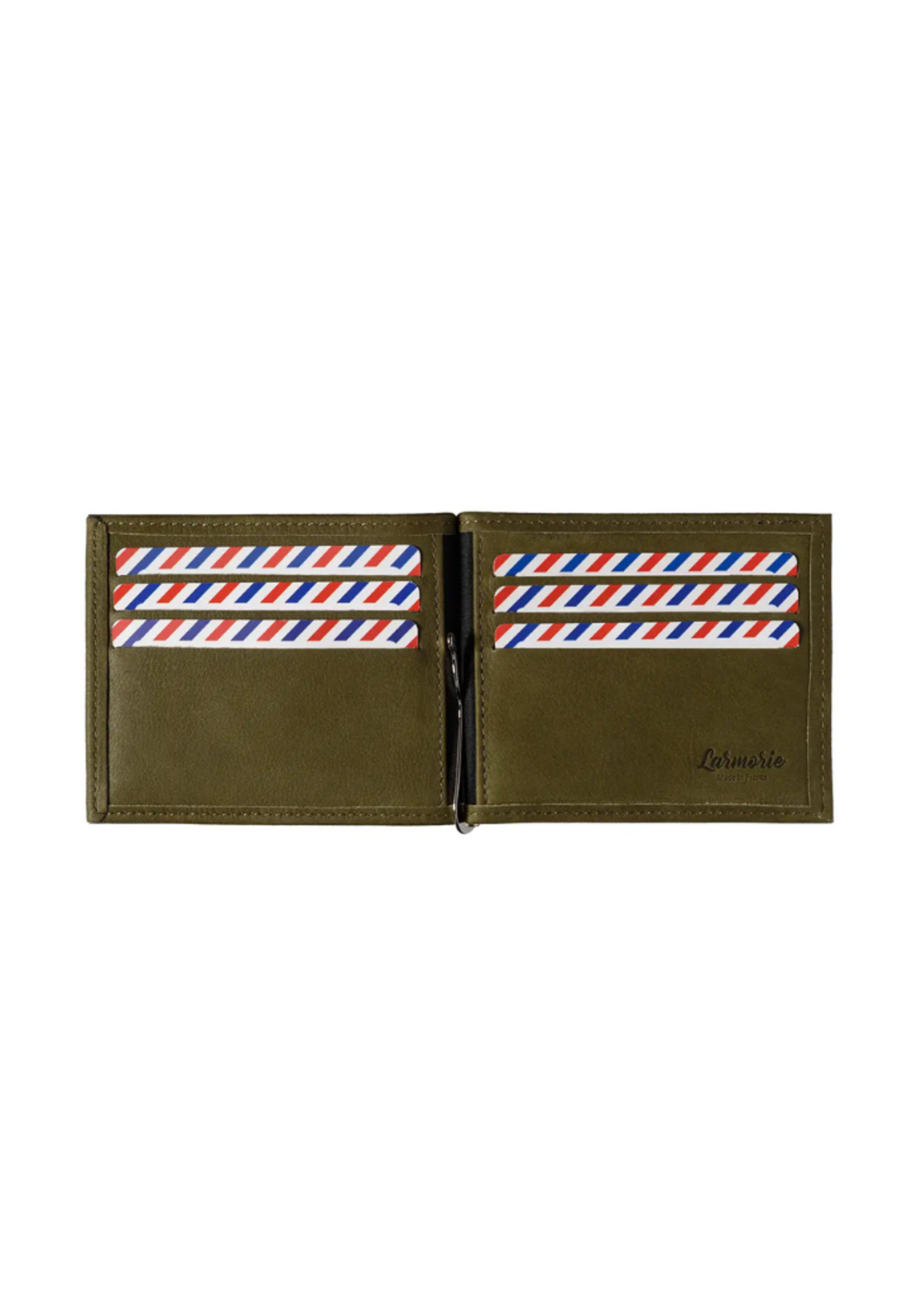 Larmorie Officiel Larmorie Officiel - Hector Money Clip Wallet l Vintage Green Wood Leather