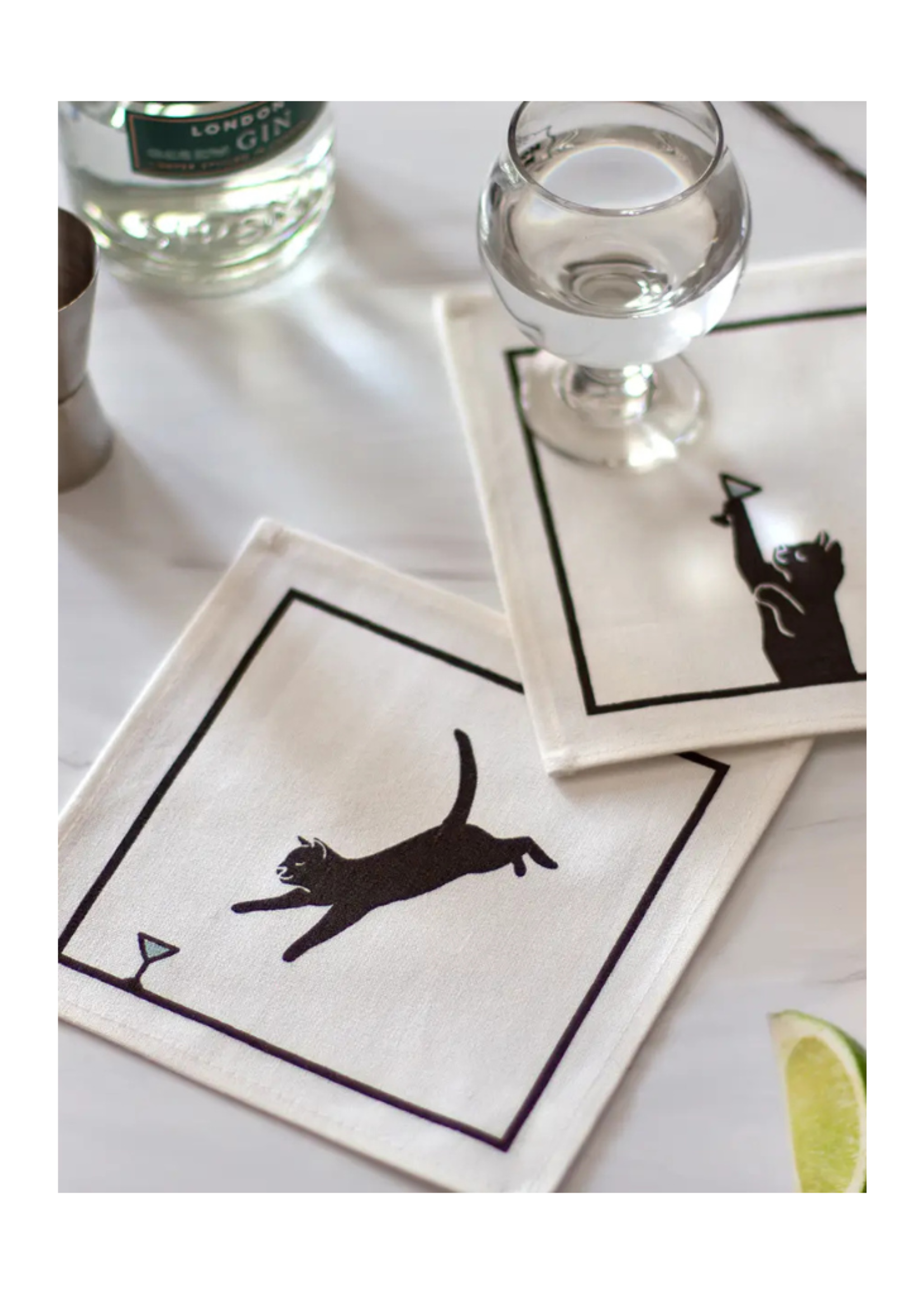 Seltzer Goods Seltzer Goods -  Black Cat Martini Cocktail Napkin Set