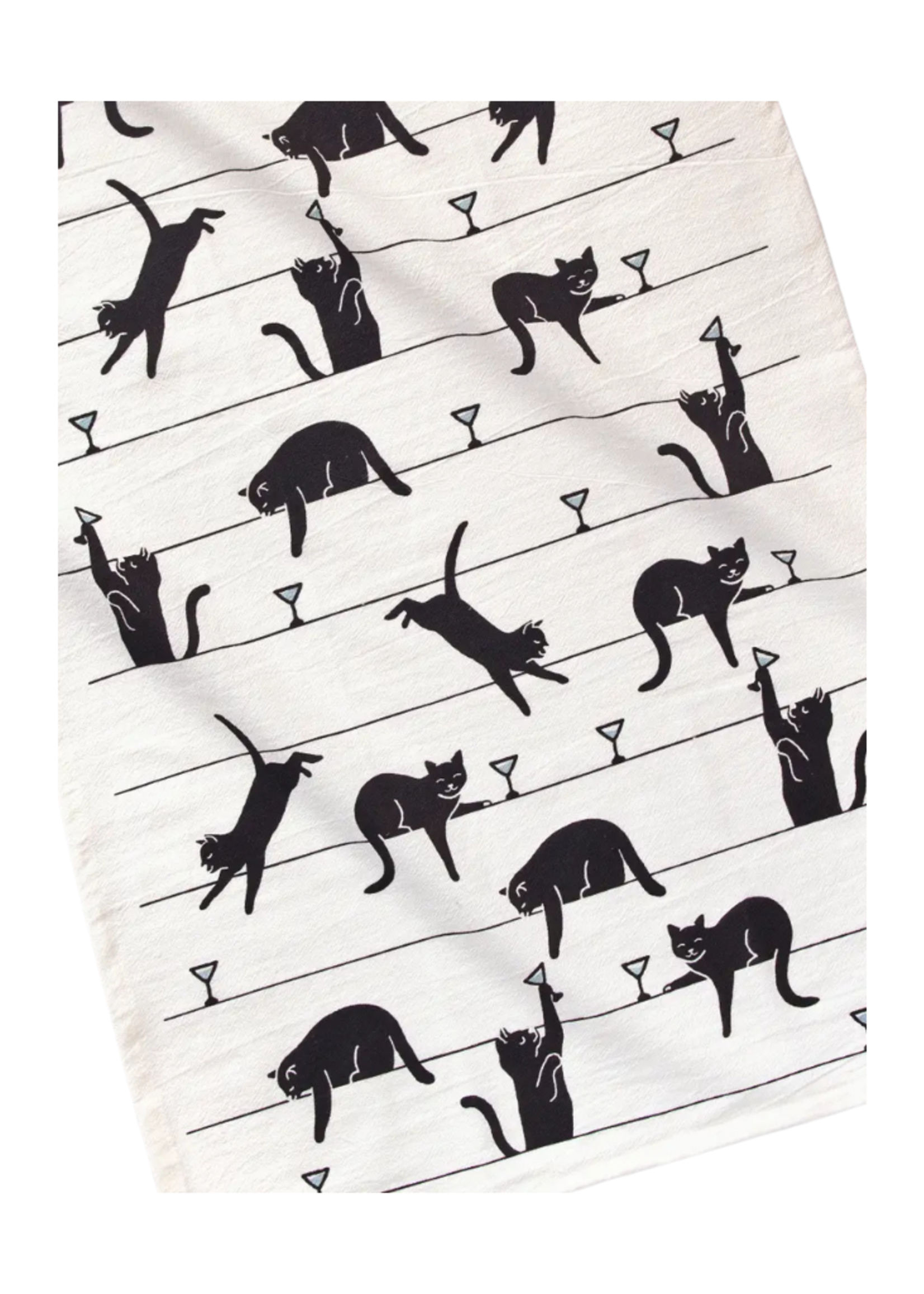 Seltzer Goods Seltzer Goods -  Black Cat Martini Tea Towel