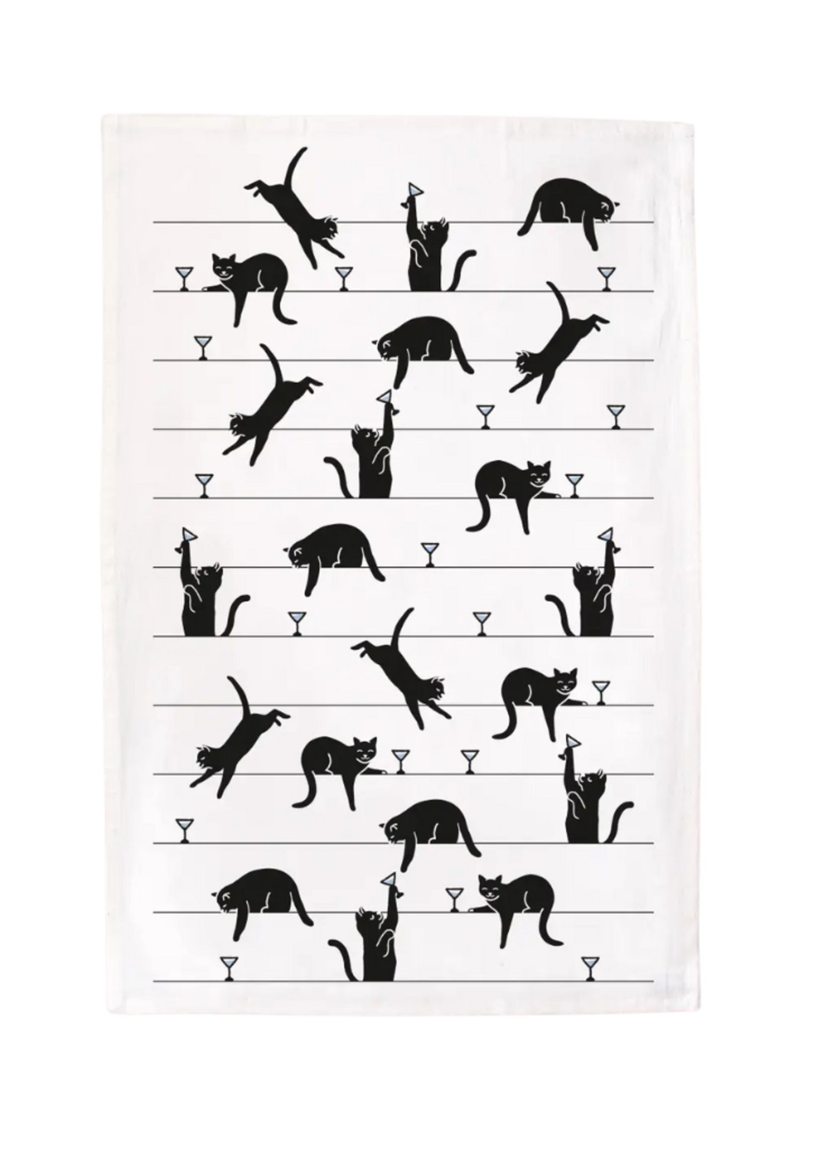 Seltzer Goods Seltzer Goods -  Black Cat Martini Tea Towel