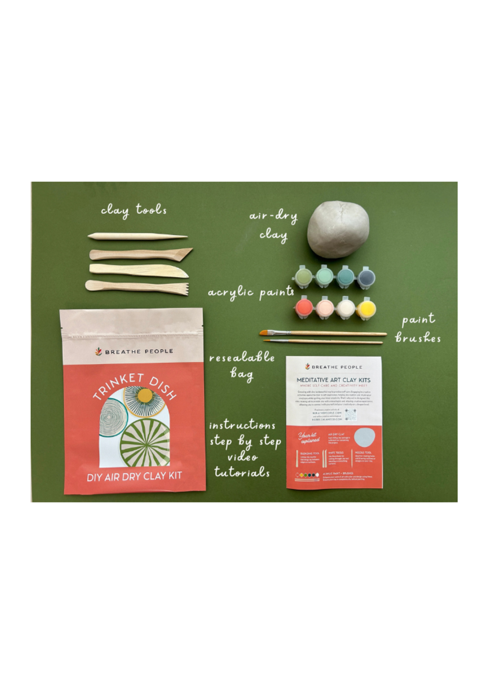 Breathe People Breathe People - Diy Air Dry Clay Kit- Make Your Own Trinket Dish